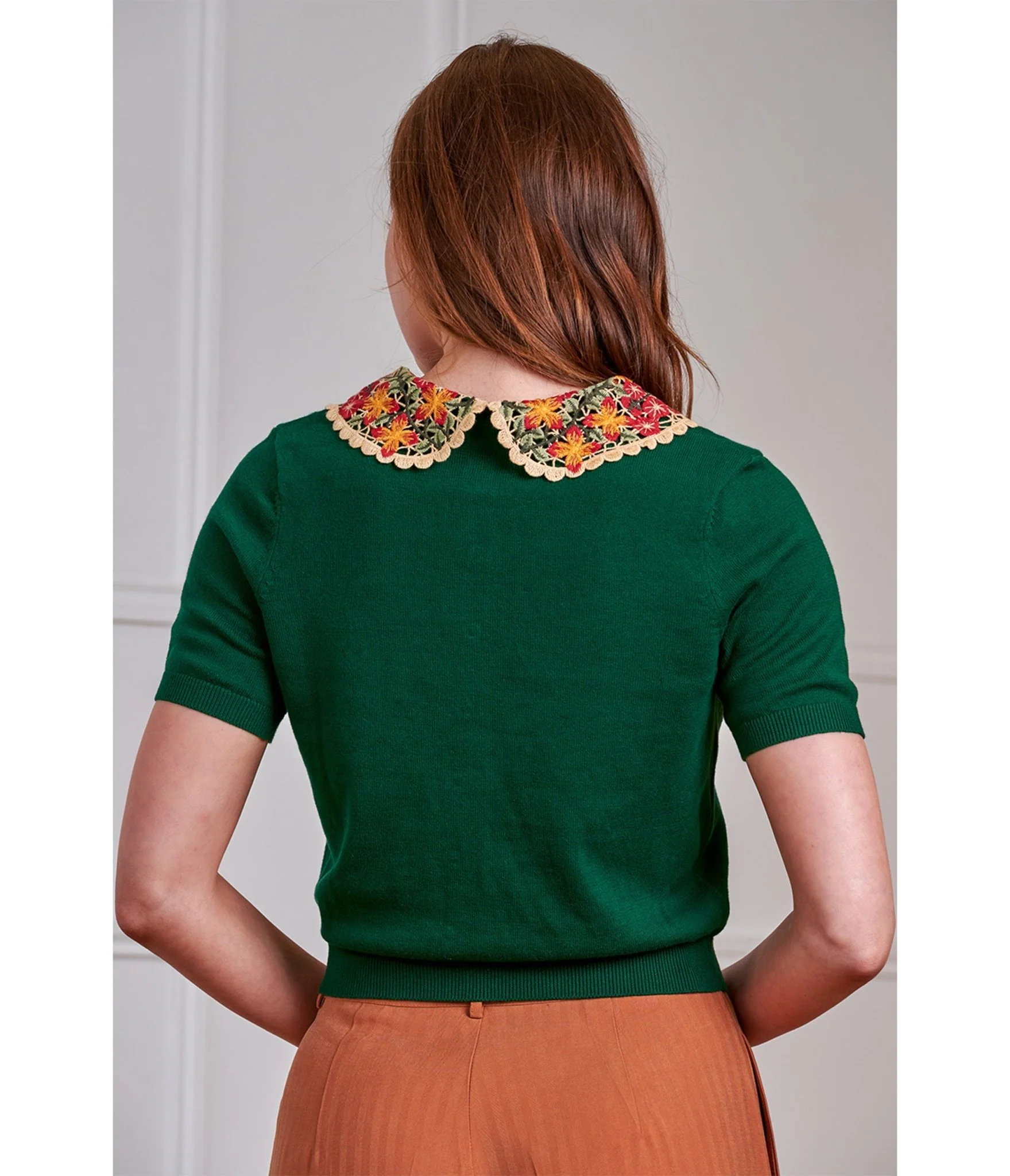 Banned Green Polly Floral Collar Cardigan - Image 2