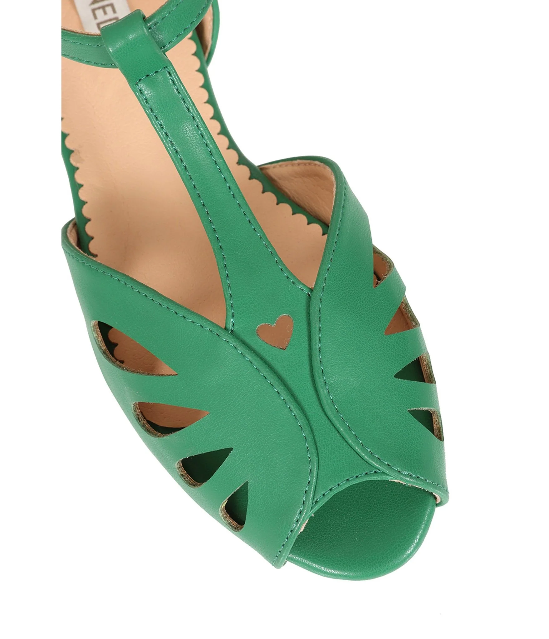 Banned Green Secret Love T-Strap Leatherette Flats - Image 2