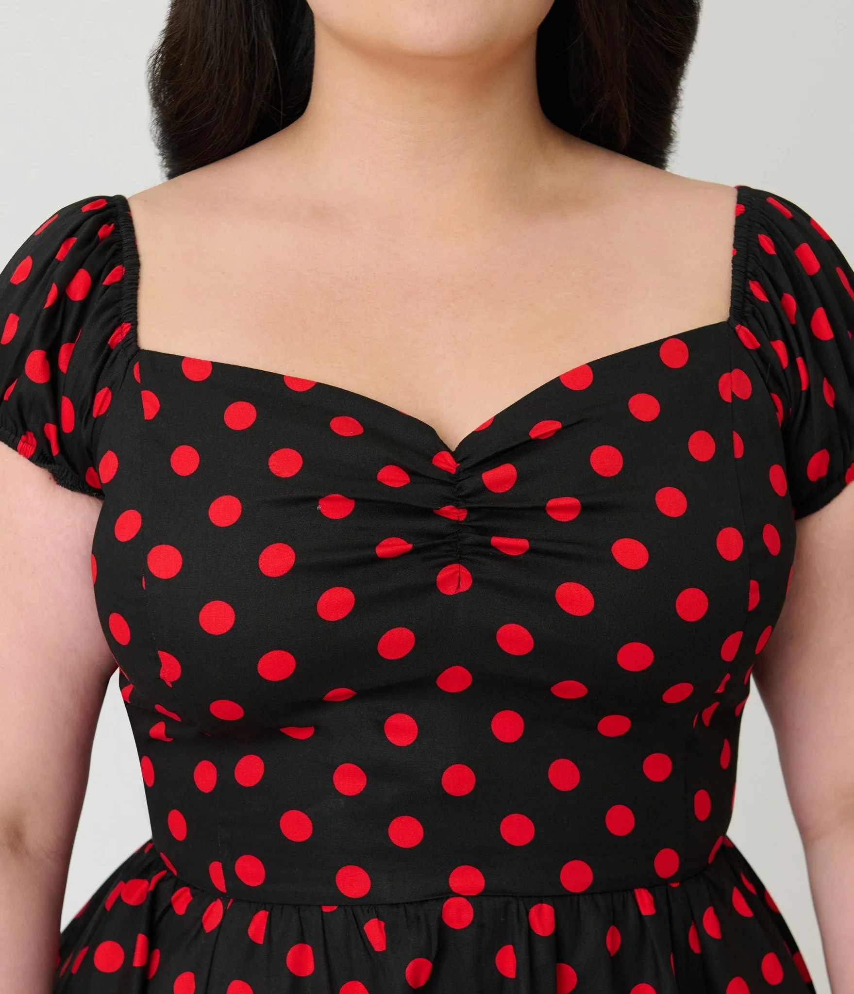 Banned Plus Size Black & Red Polka Dot Marilyn Swing Dress - Image 5