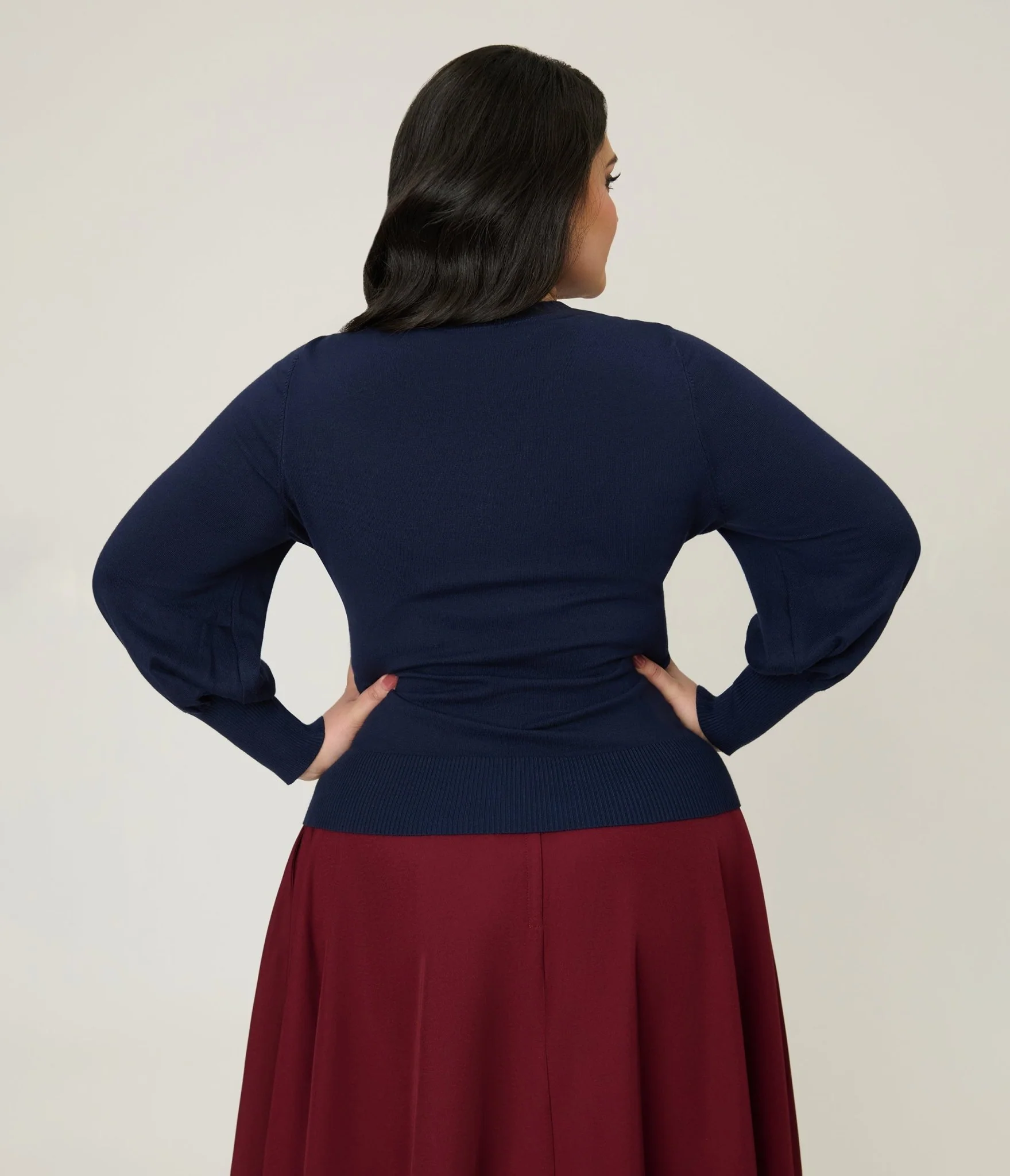 Banned Plus Size Navy Romantic Floral Carla Sweater - Image 2
