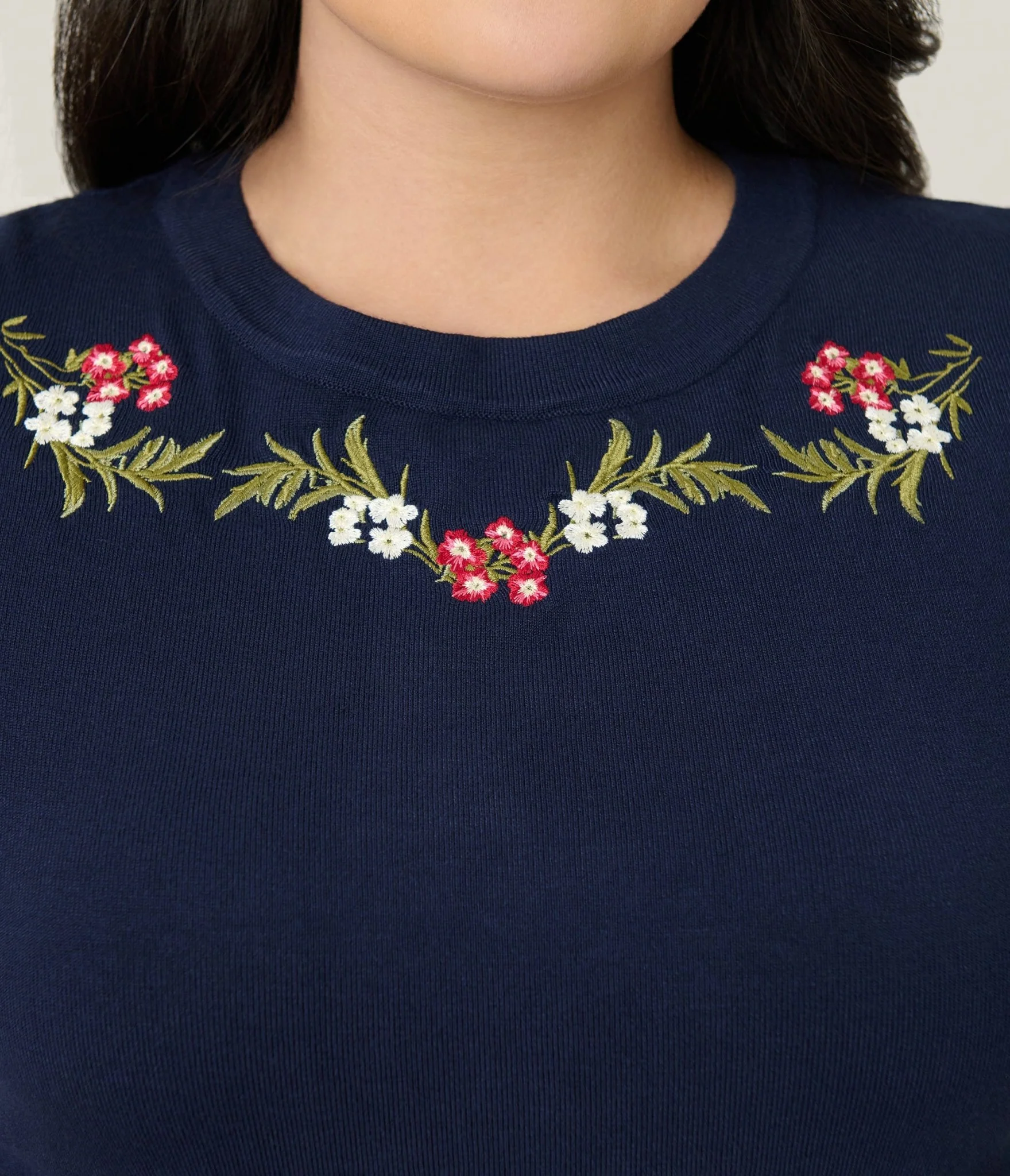 Banned Plus Size Navy Romantic Floral Carla Sweater - Image 5
