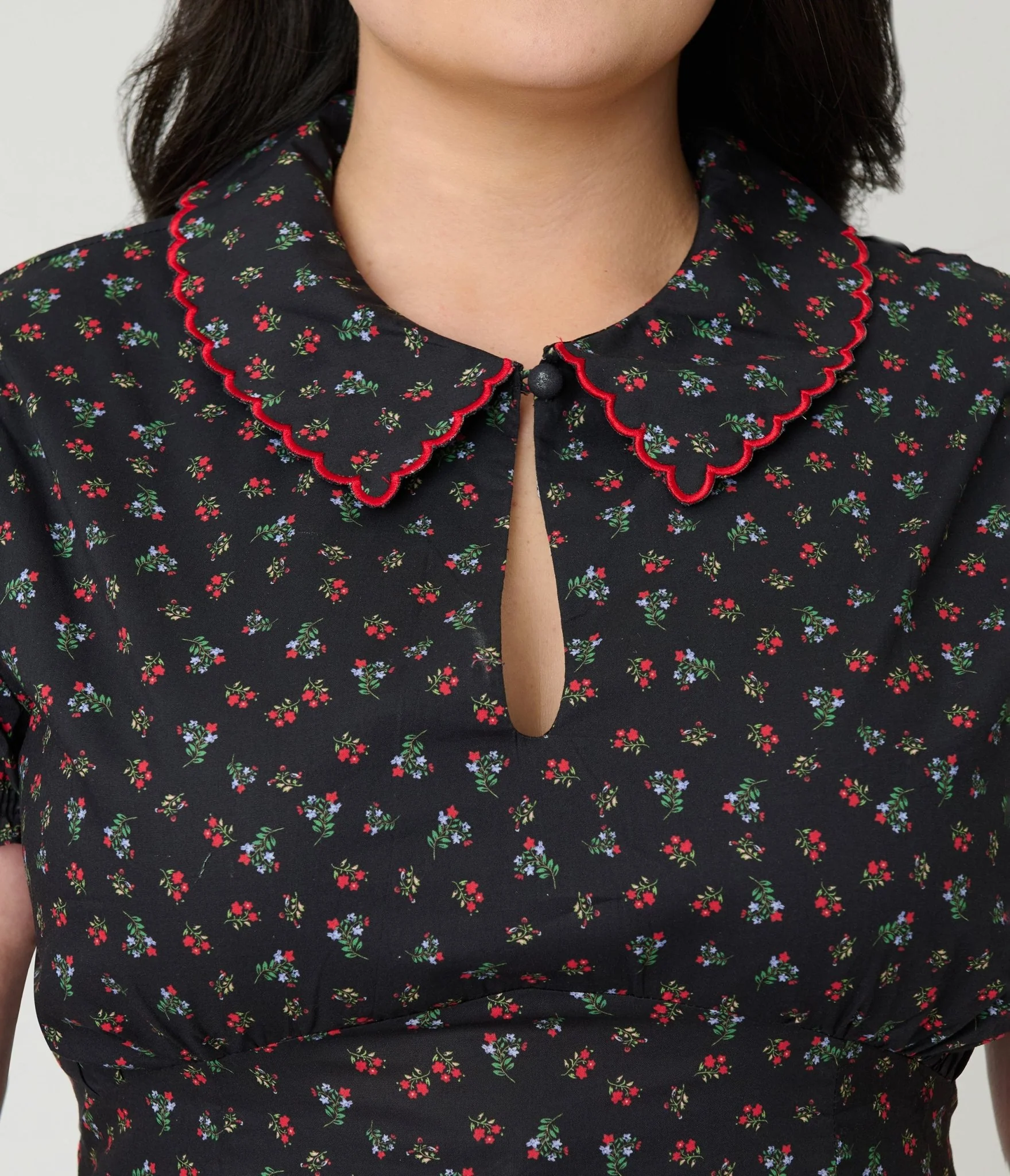 Banned Plus Size Retro Black Floral June Swing Dress - Image 4