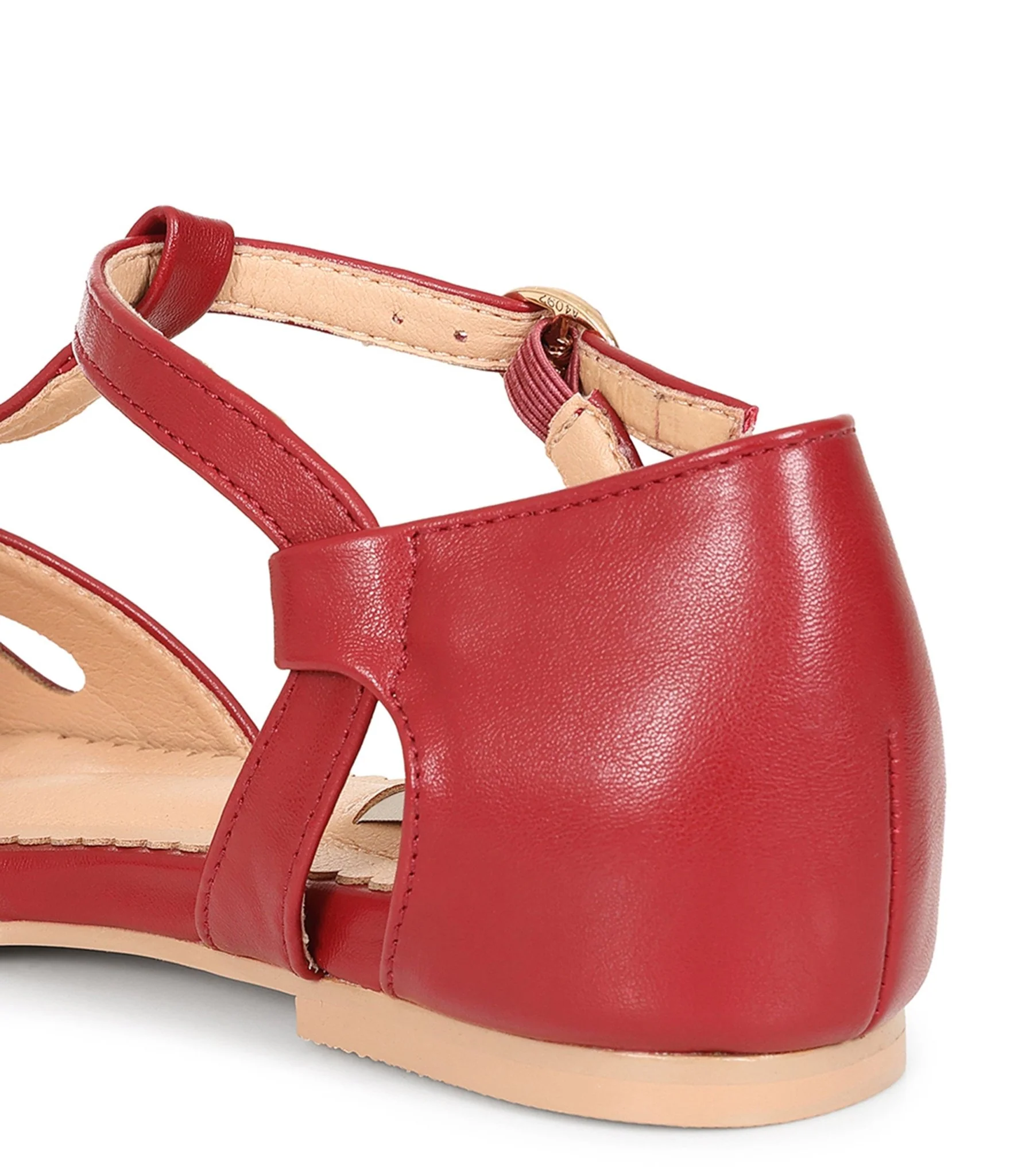 Banned Red Secret Love T-Strap Leatherette Flats - Image 4