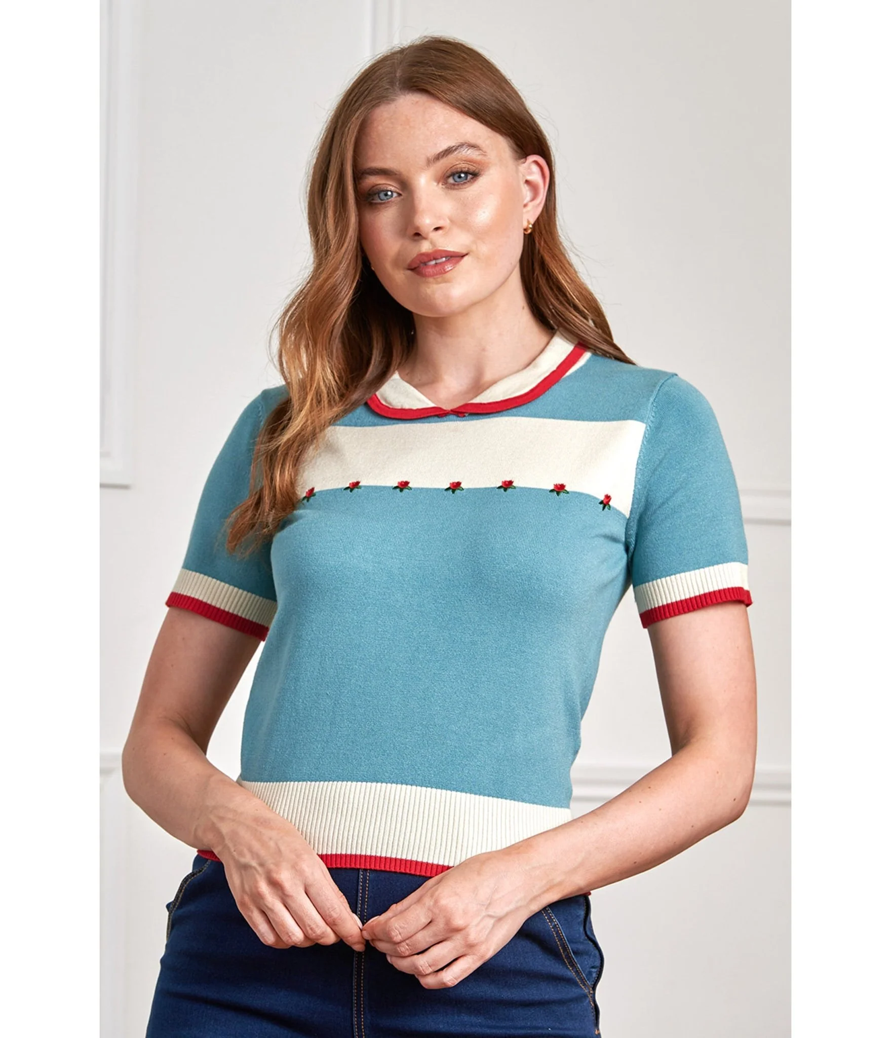 Banned Sky Blue Lily Rose Sweater