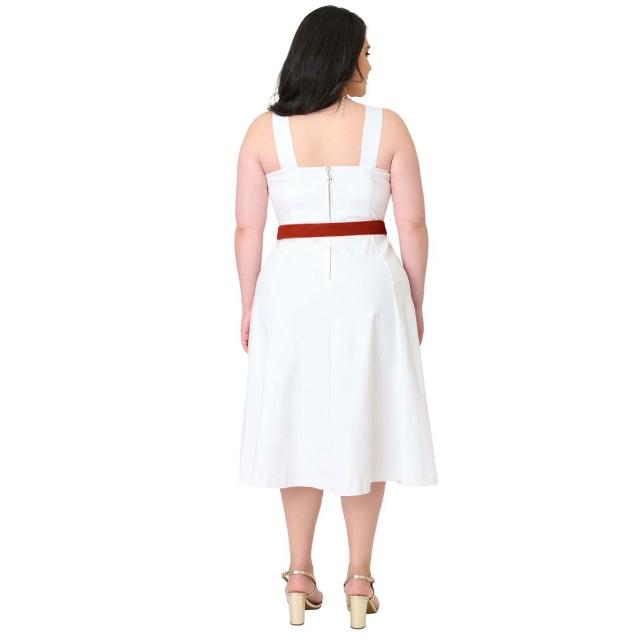 Barbieâ€šÃ‘Â¢ x Unique Vintage Plus Size White Picnic Perfect Midi Dress - Image 2