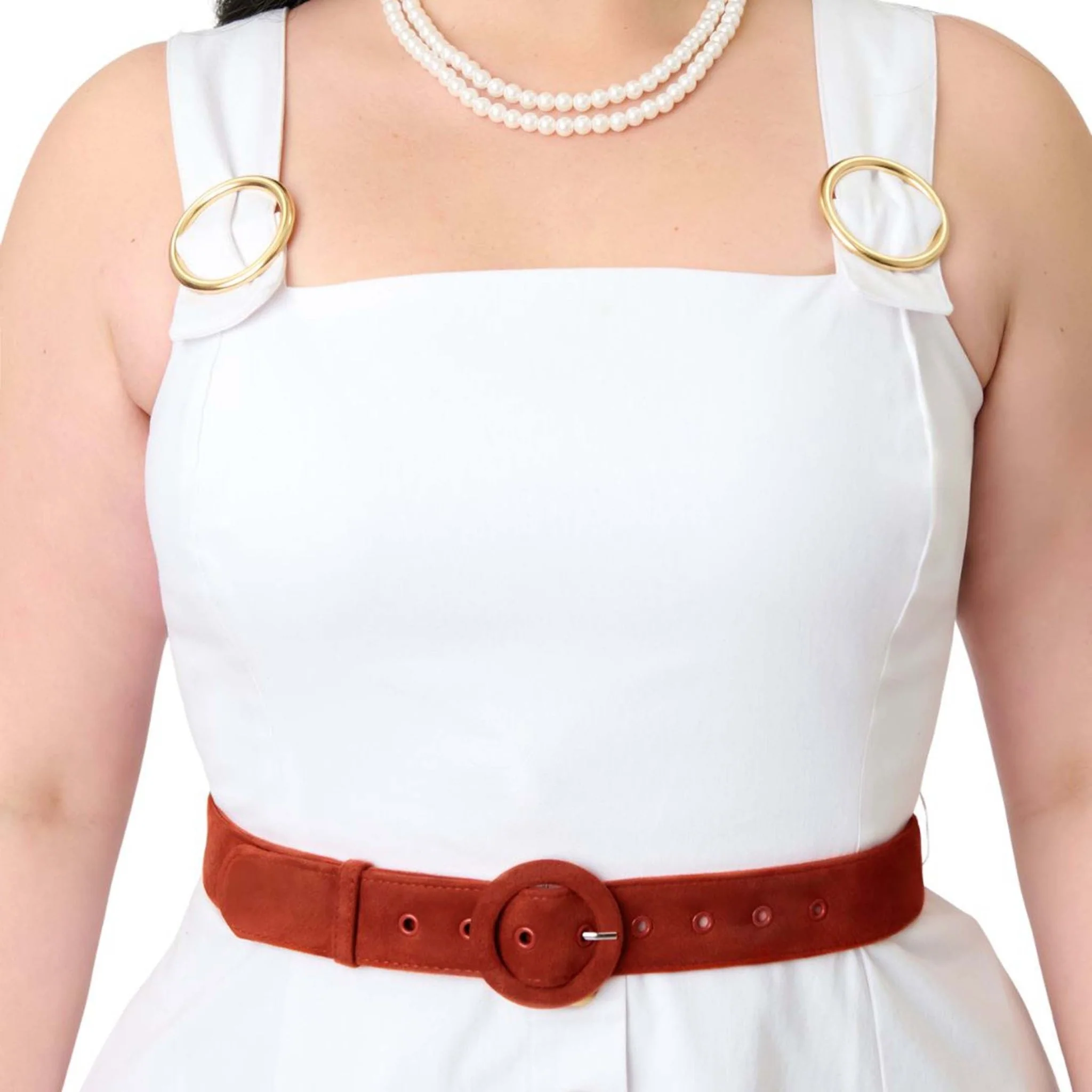 Barbieâ€šÃ‘Â¢ x Unique Vintage Plus Size White Picnic Perfect Midi Dress - Image 3