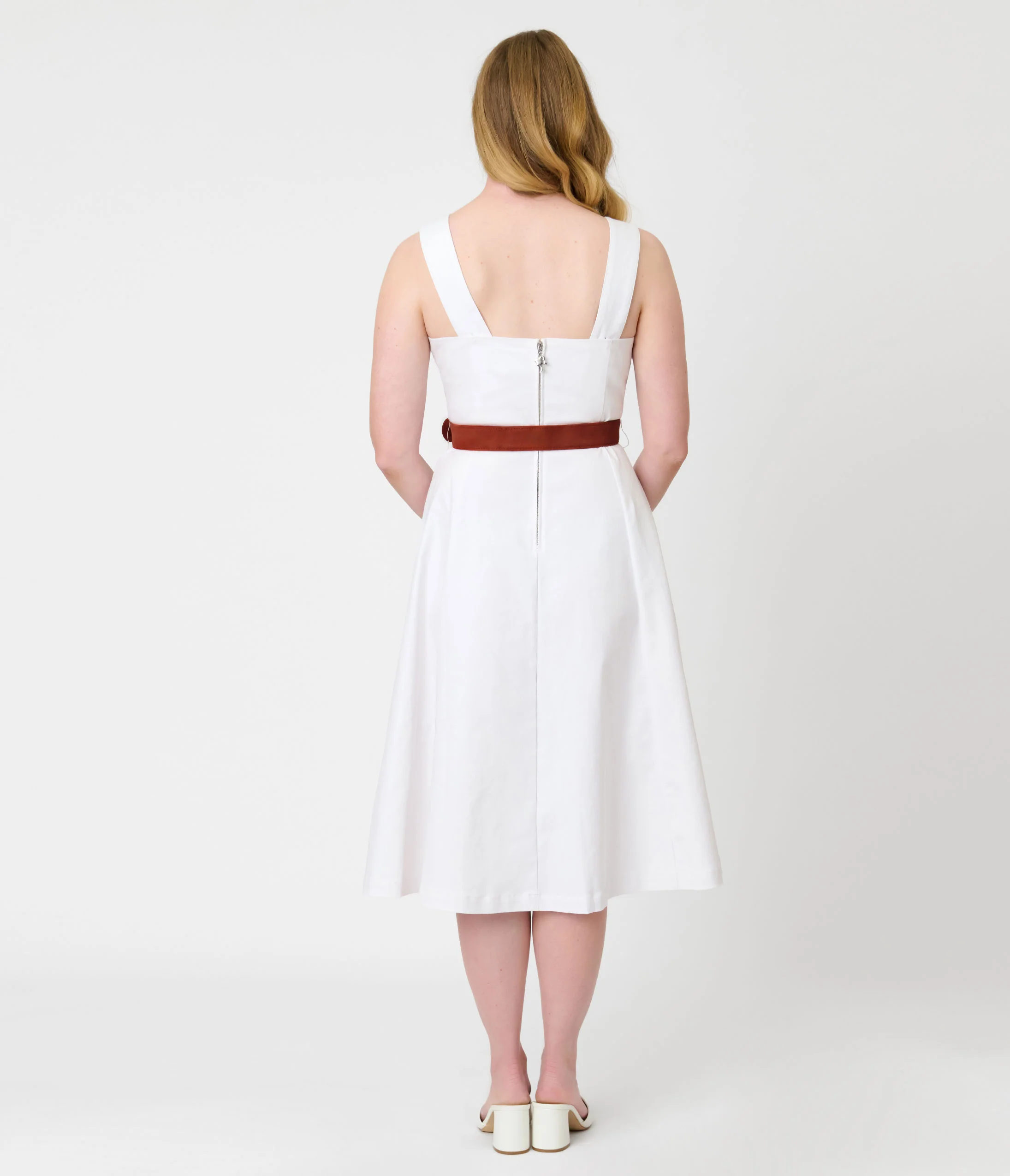 Barbieâ€šÃ‘Â¢ x Unique Vintage White Picnic Perfect Midi Dress - Image 2