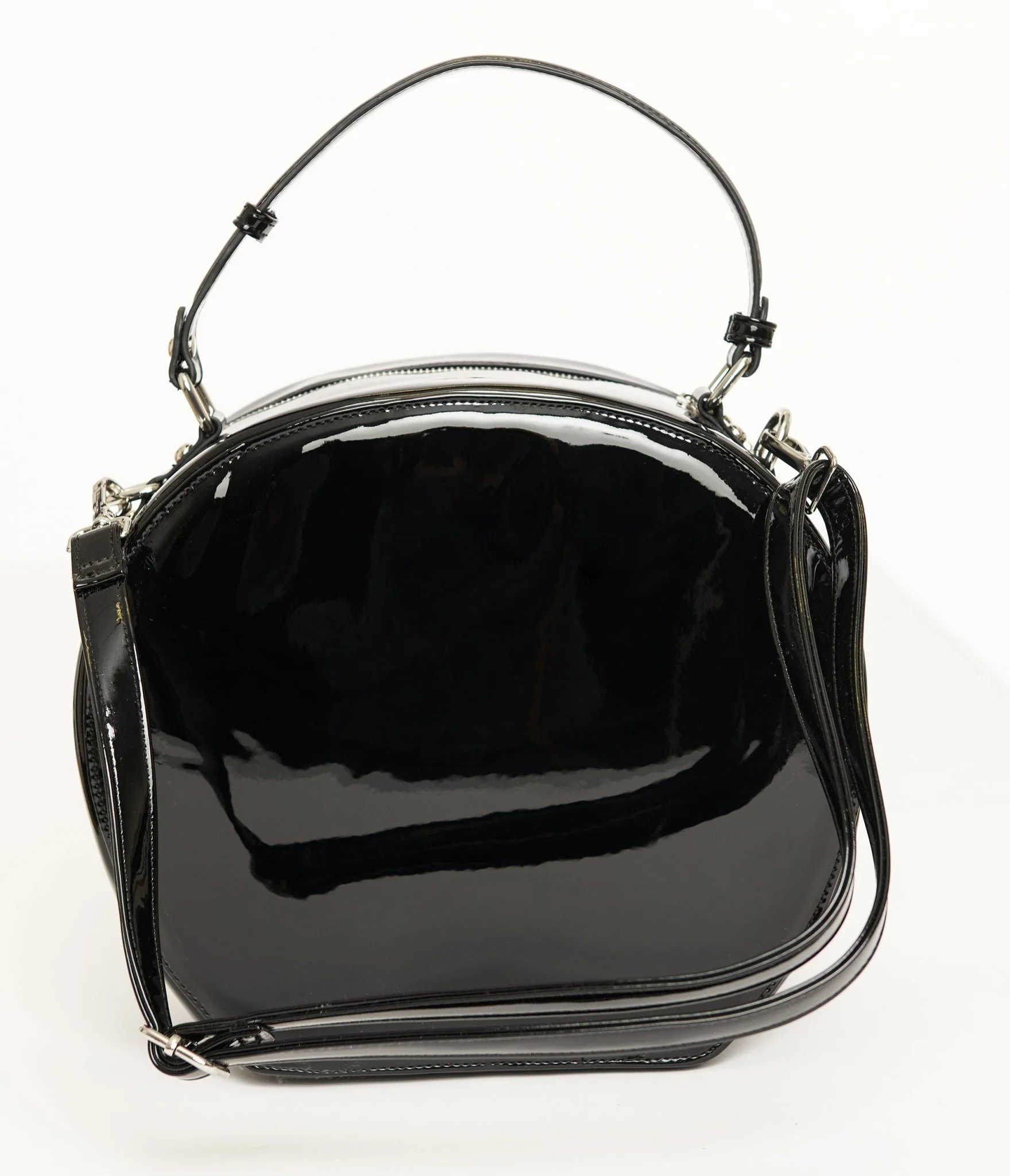 Barbie x Unique Vintage 1960s Black Leatherette Circle Bag - Image 2
