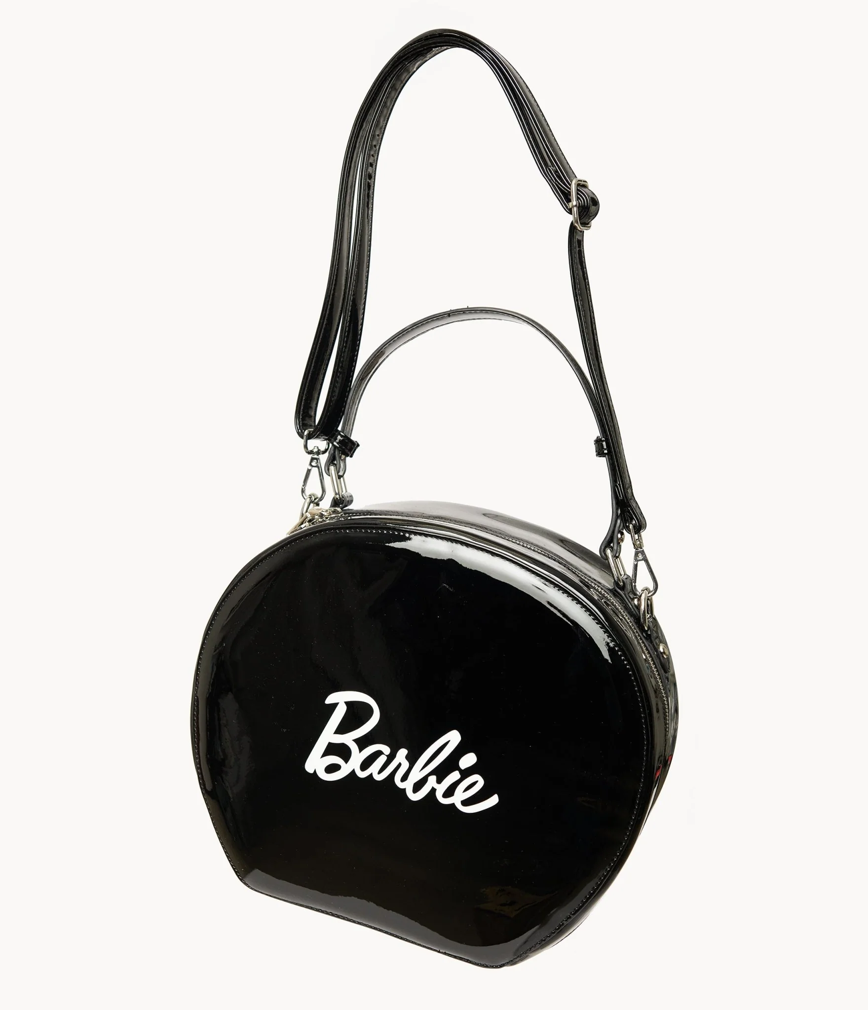Barbie x Unique Vintage 1960s Black Leatherette Circle Bag - Image 3