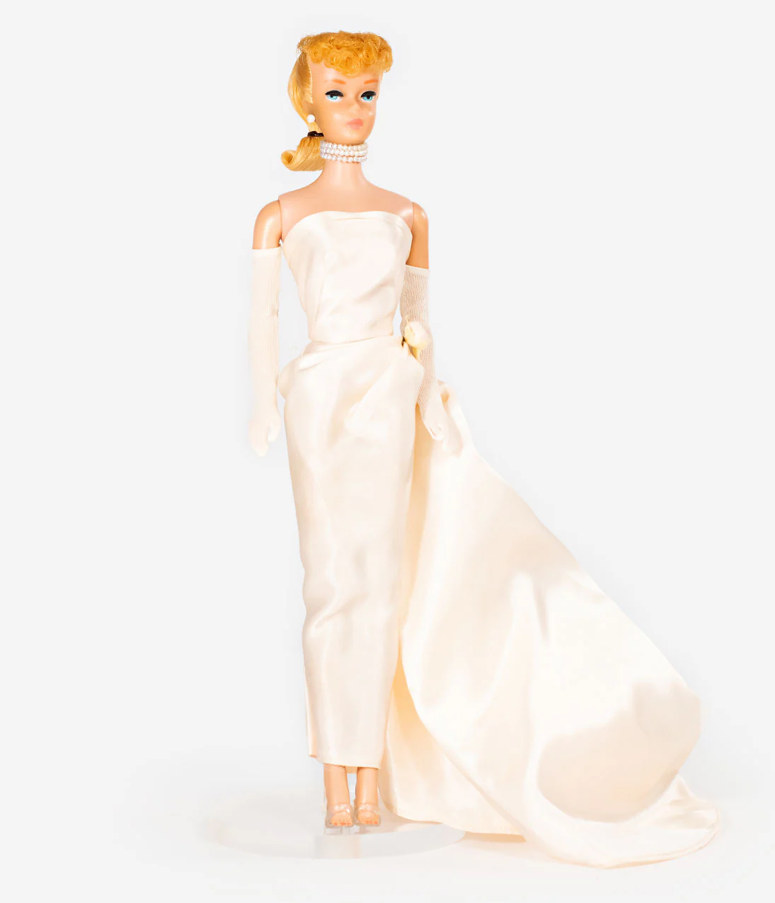Barbie™ x Unique Vintage Pink Satin Strapless Enchanted Evening Gown - Image 4
