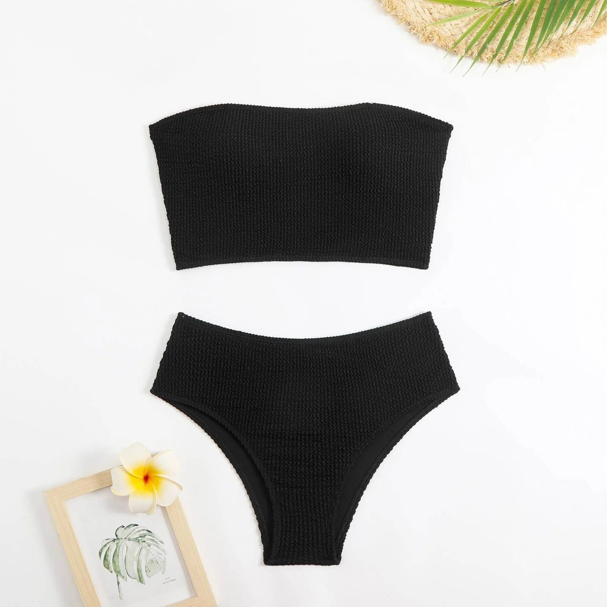 Black Bandeau Bikini Set - Image 3