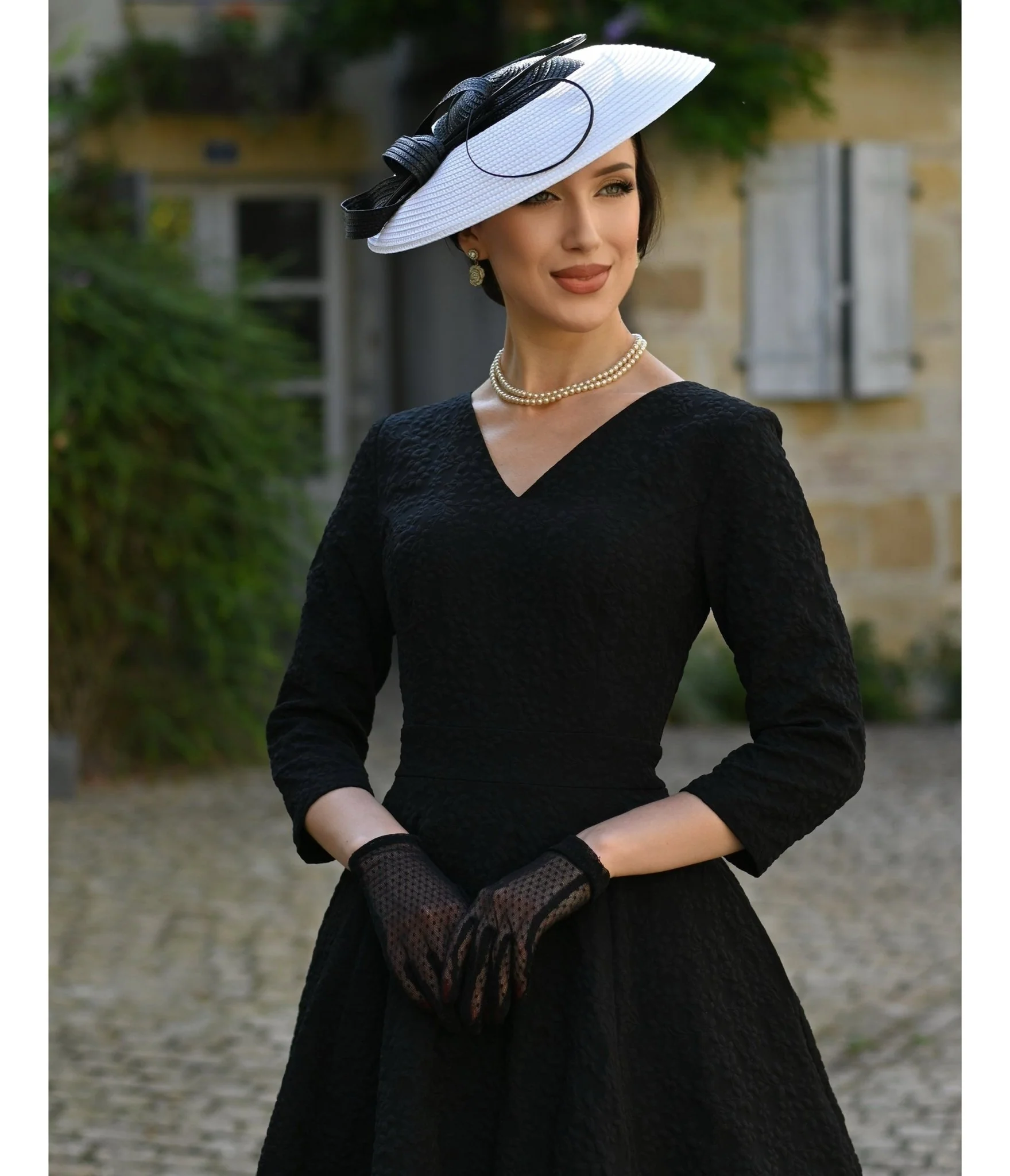 Black Floral Jacquard Piper Swing Dress - Image 5