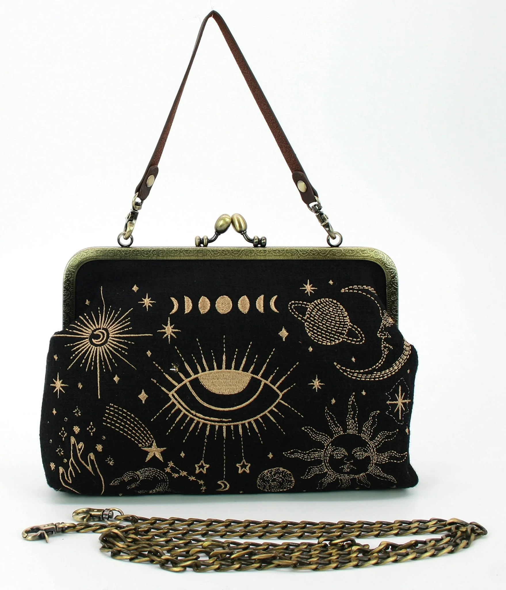 Black & Gold Celestial Handbag