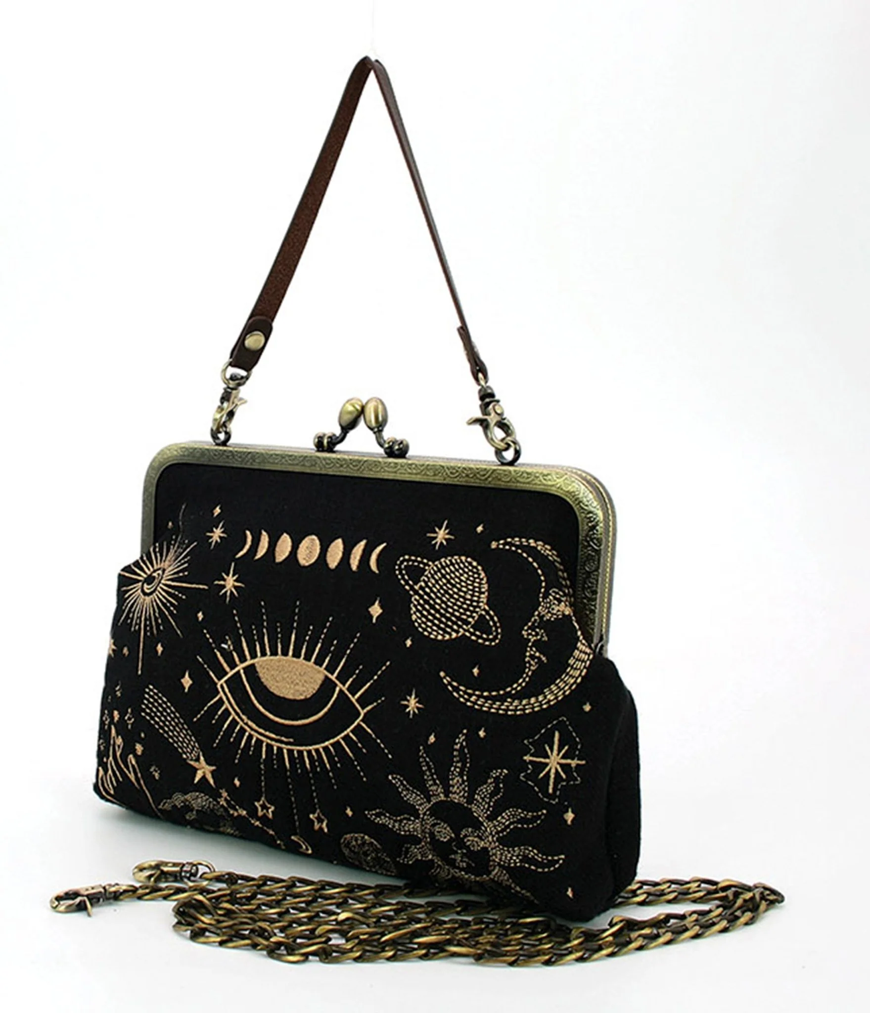 Black & Gold Celestial Handbag - Image 2