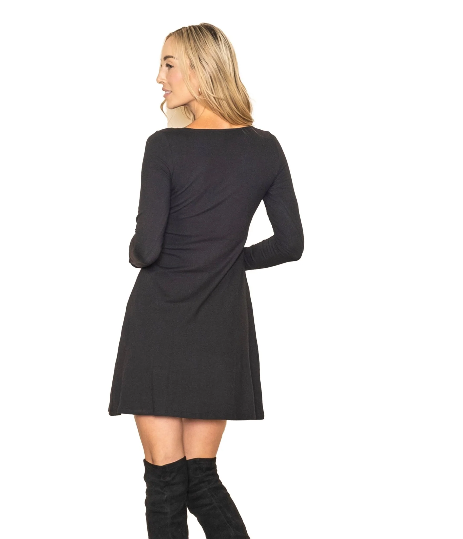 Black Long Sleeve Tunic Dress - Image 4