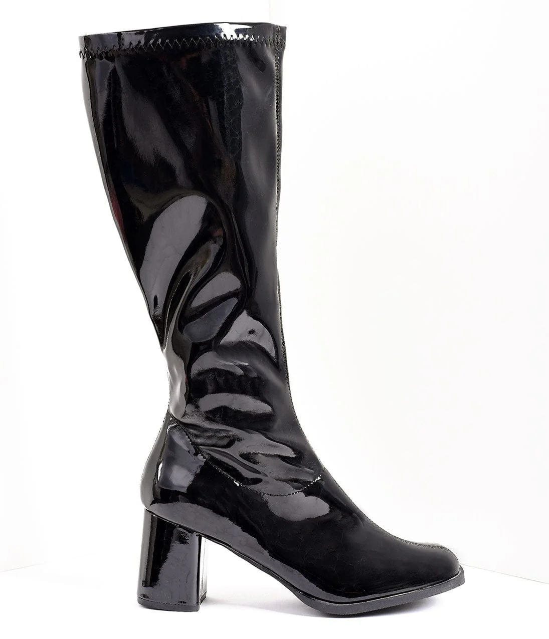 Black Patent Knee High Go Go Boots - Image 4