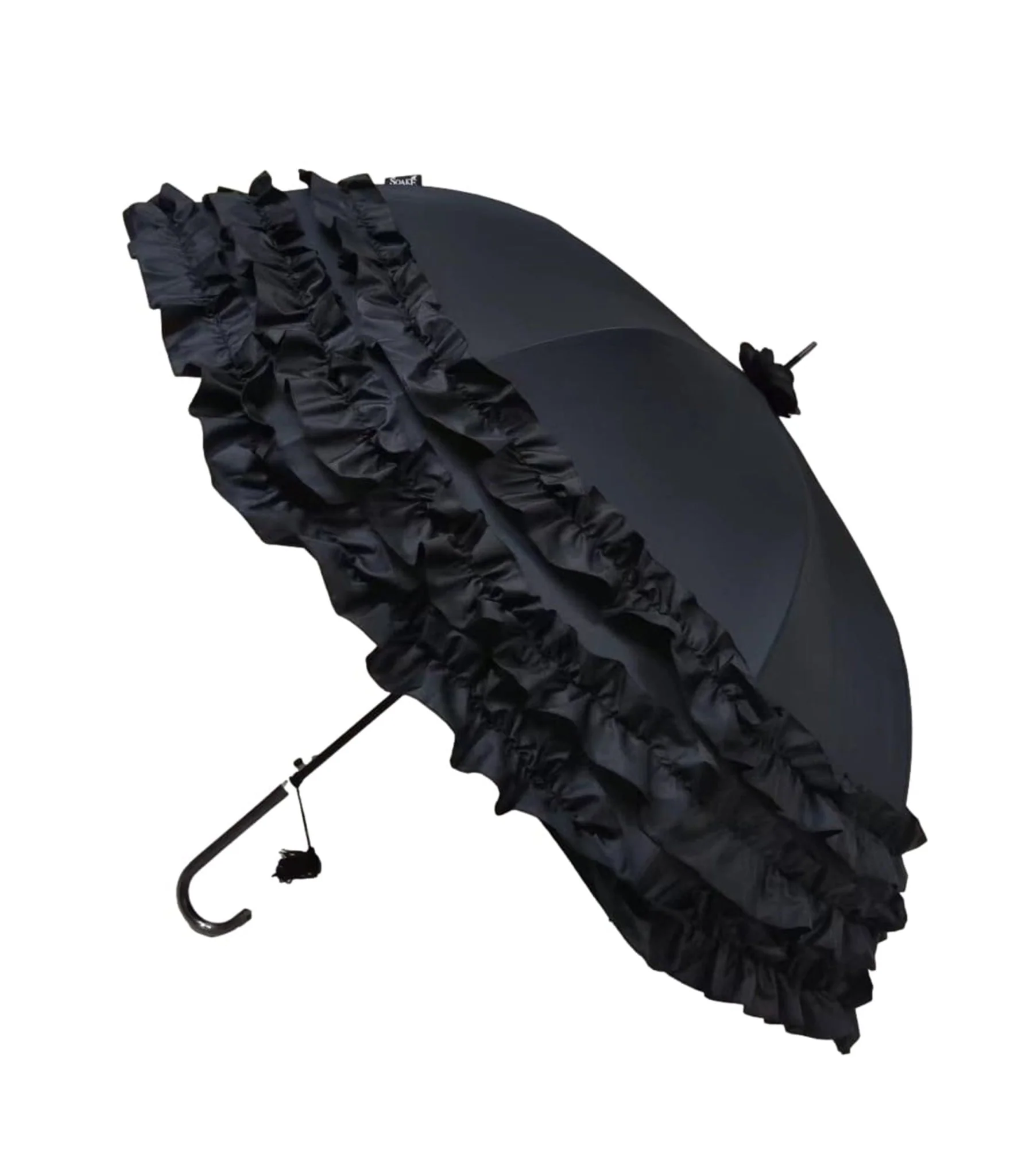 Black Ruffle Frill Umbrella
