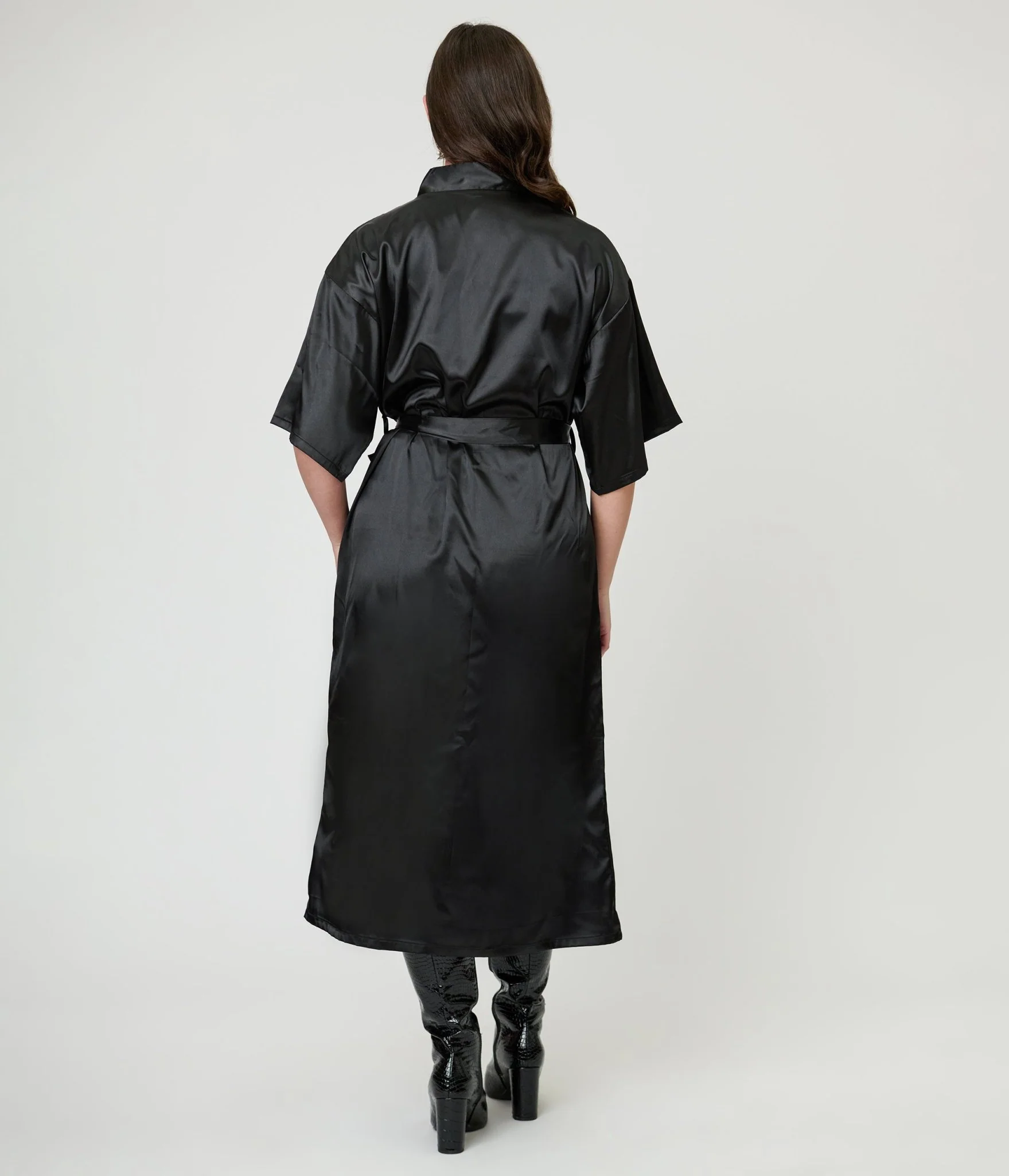 Black Satin Kimono - Image 2