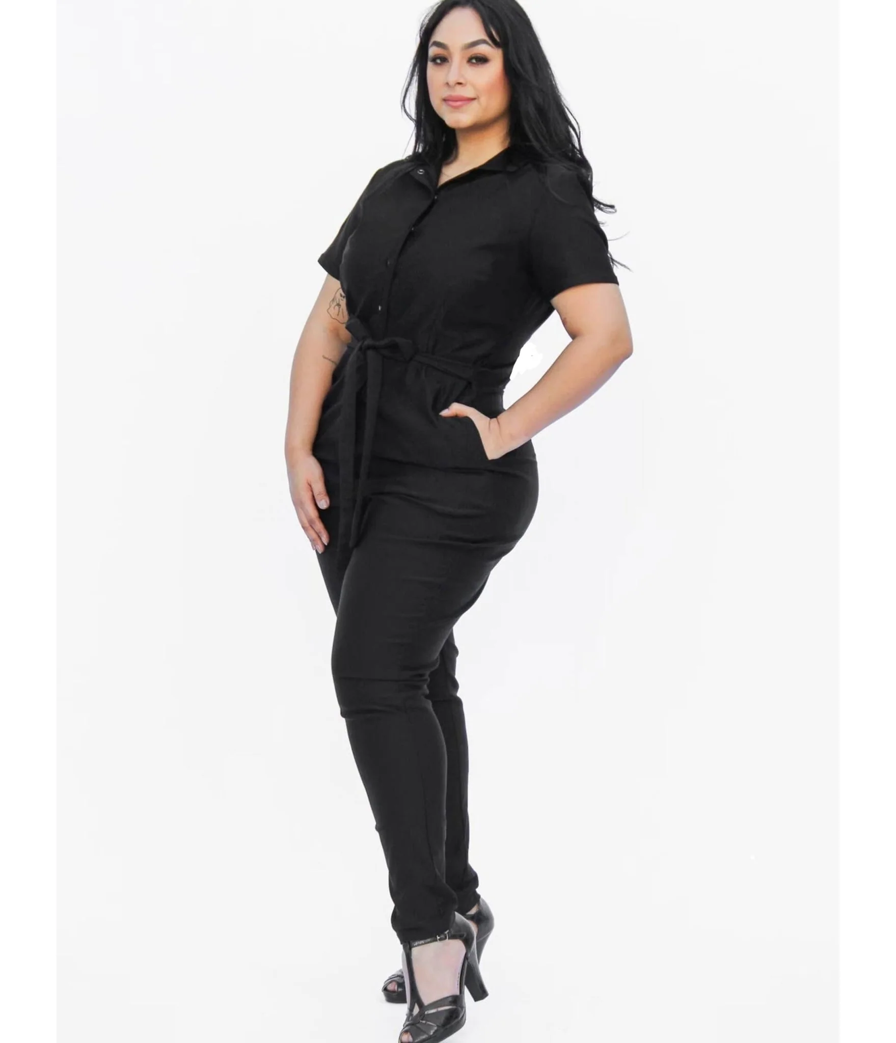 Black Utility Jumpsuit - Image 4