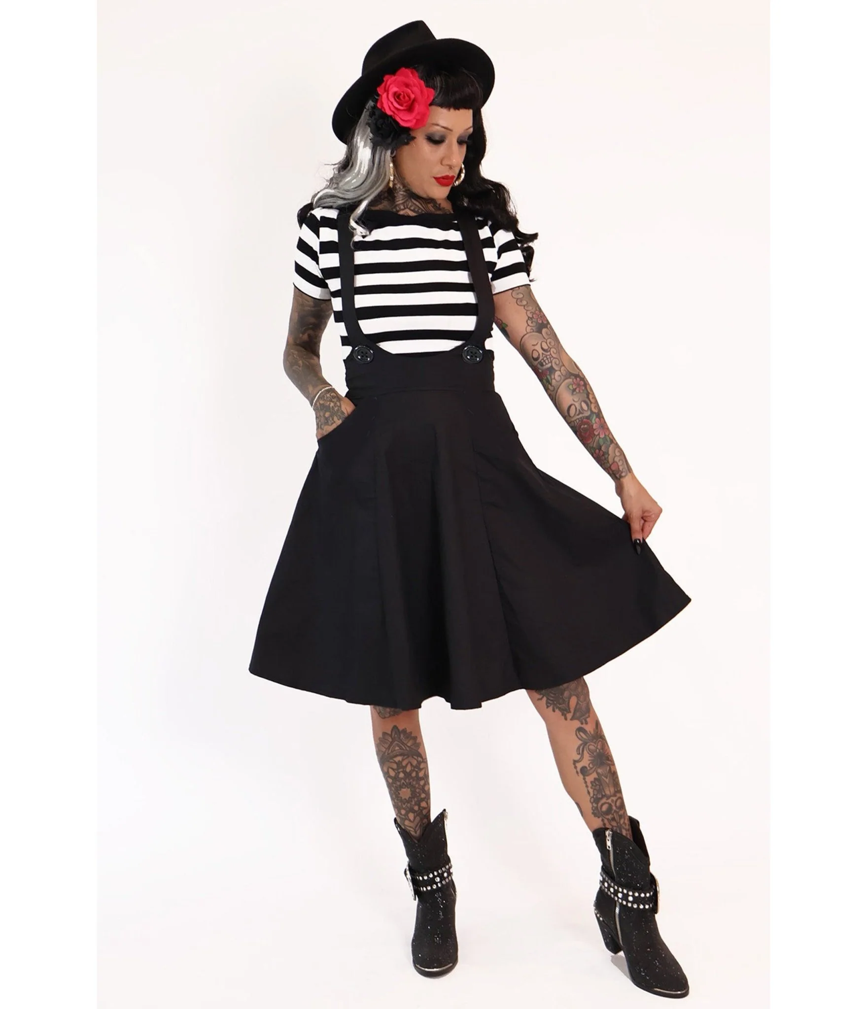 Bonsai Kitten Black Dolly Long Pinafore