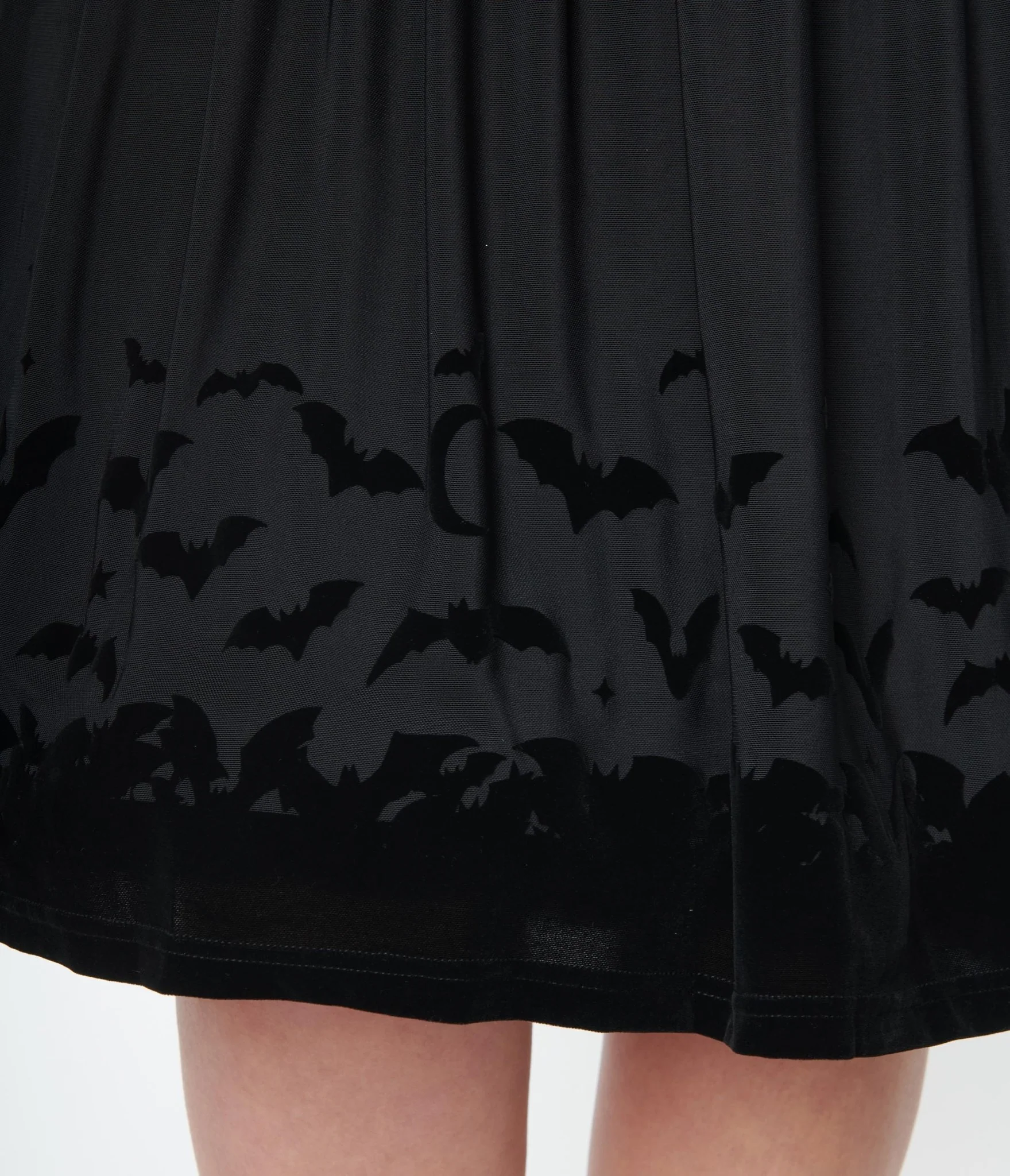 Collectif Black Mesh Bat Border Swing Dress - Image 3