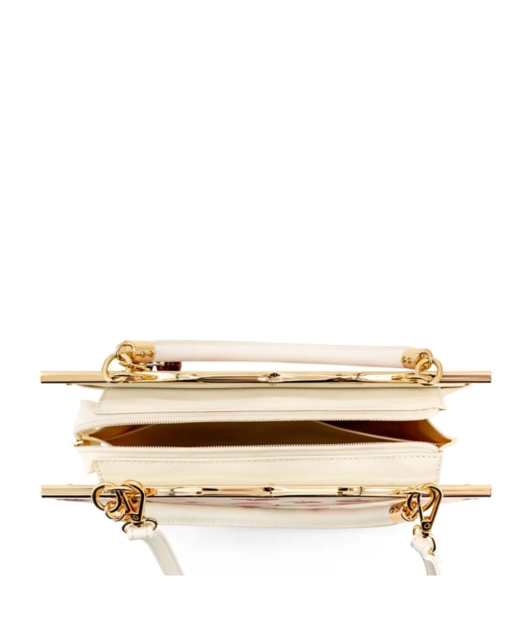 Cream & Cherry Leatherette Handbag - Image 5