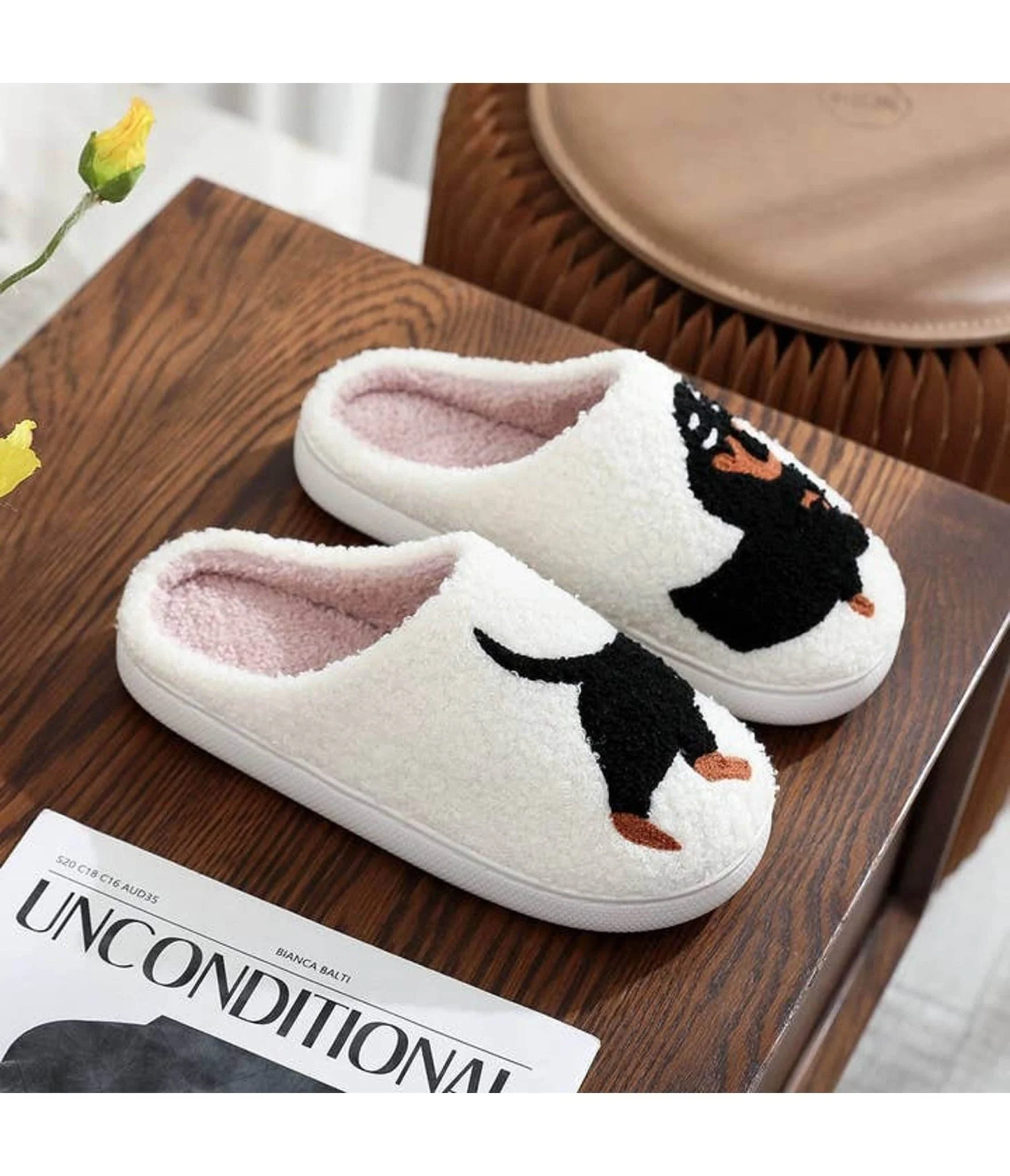 Dachshund Embroidered Cotton Slippers - Image 2