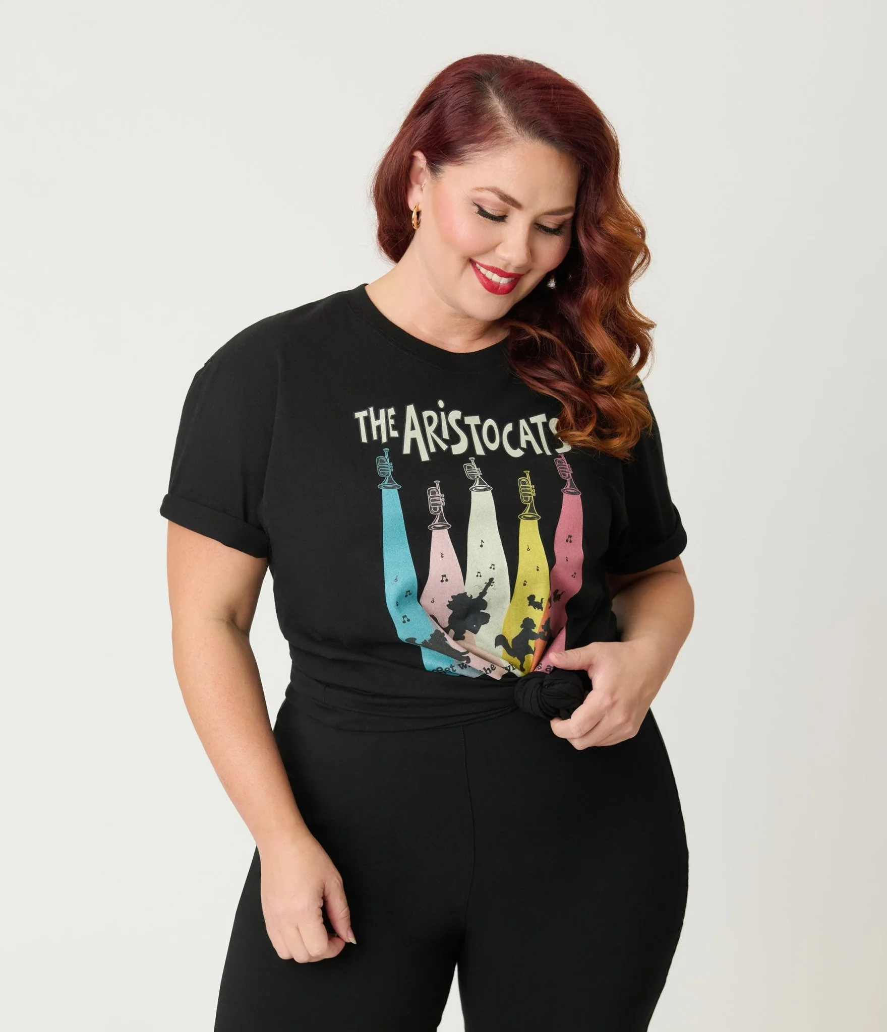 Disney Aristocats Collection by Unique Vintage Jazz Cats Unisex Graphic Tee - Image 4