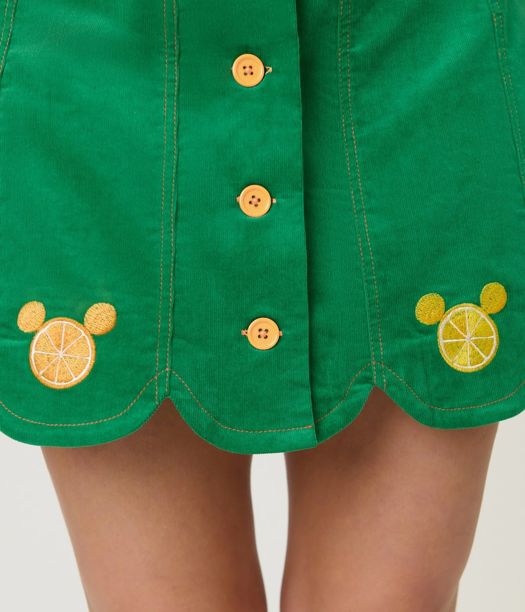 Disney Food Collection by Smak Parlour Green Mickey Citrus Corduroy Mini Skirt - Image 5