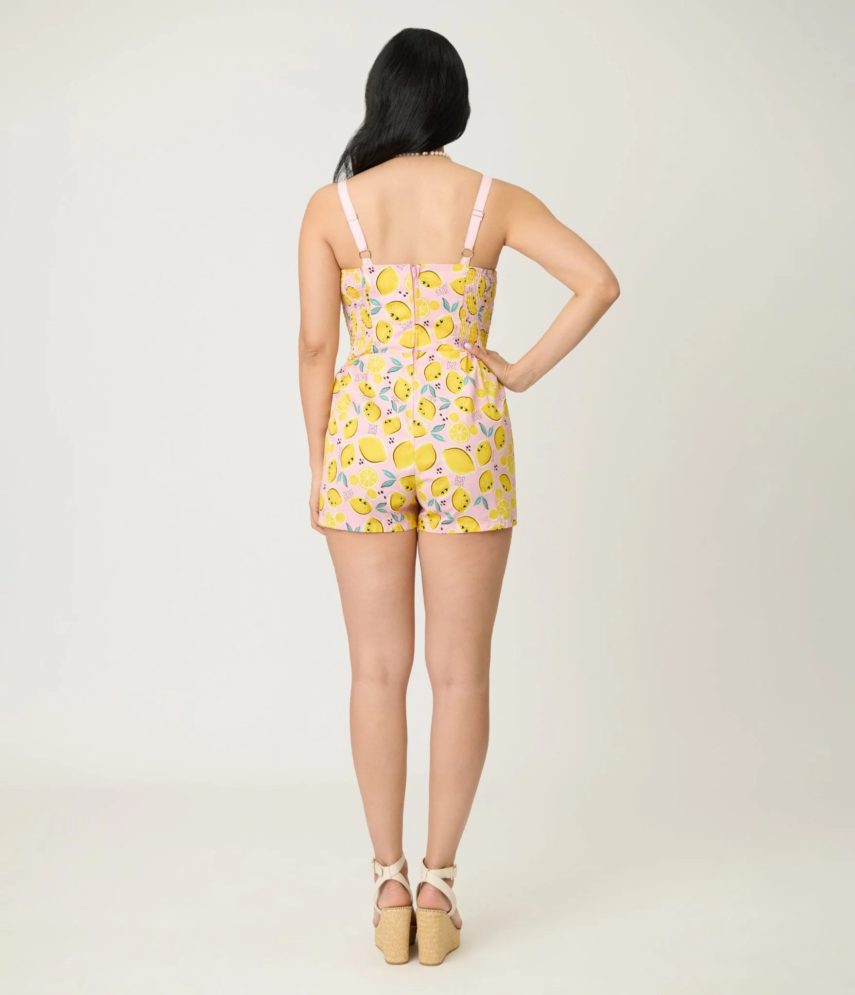 Disney Food Collection by Unique Vintage Pink Lemonade Skirted Dolly Romper - Image 2