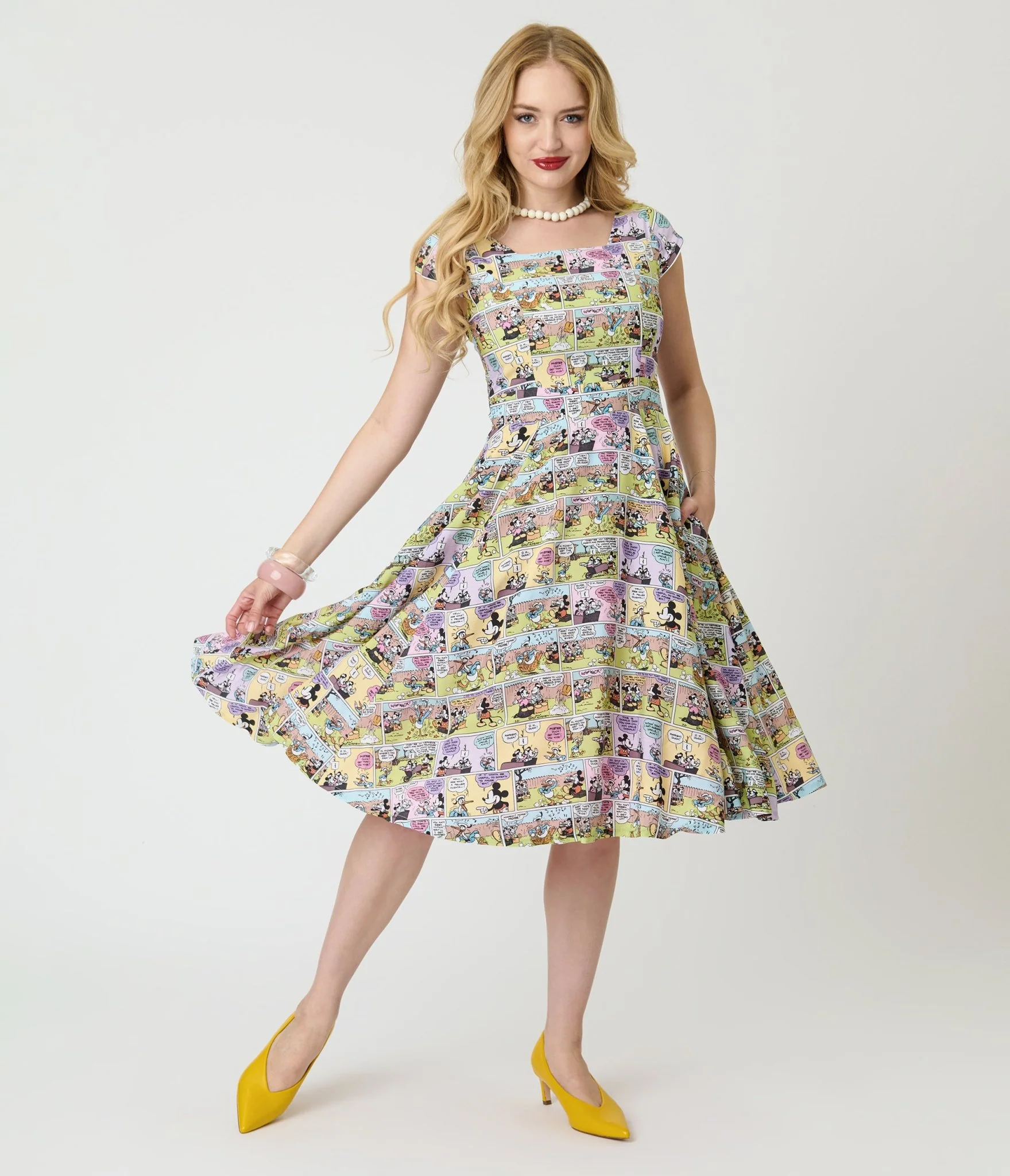 Disney Mickey & Friends Collection by Magnolia Place Mickey Comics Swing Dress - Image 4
