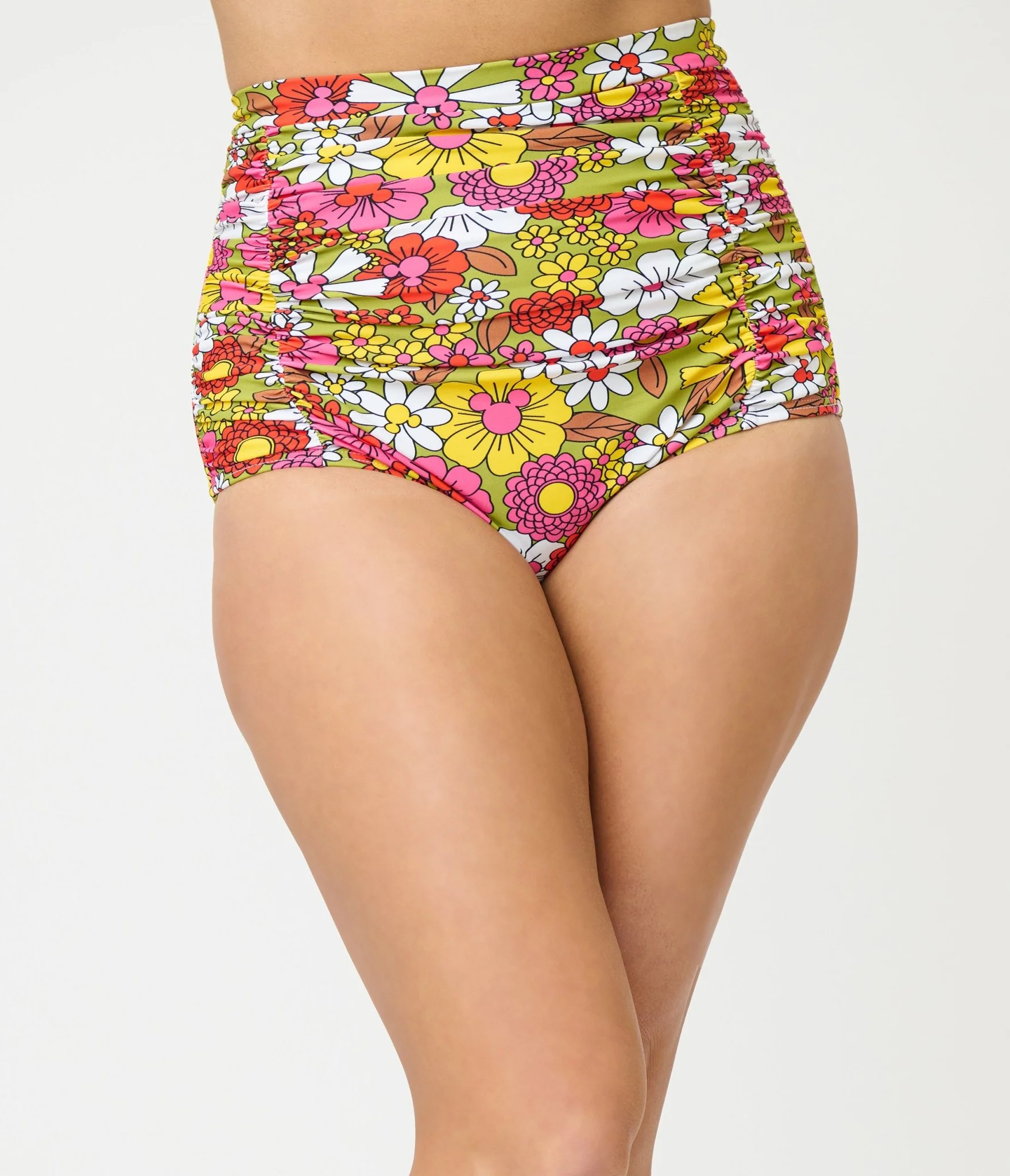 Disney Mickey & Friends Collection by Unique Vintage Mickey Floral Monroe High Waist Bikini Bottom - Image 2