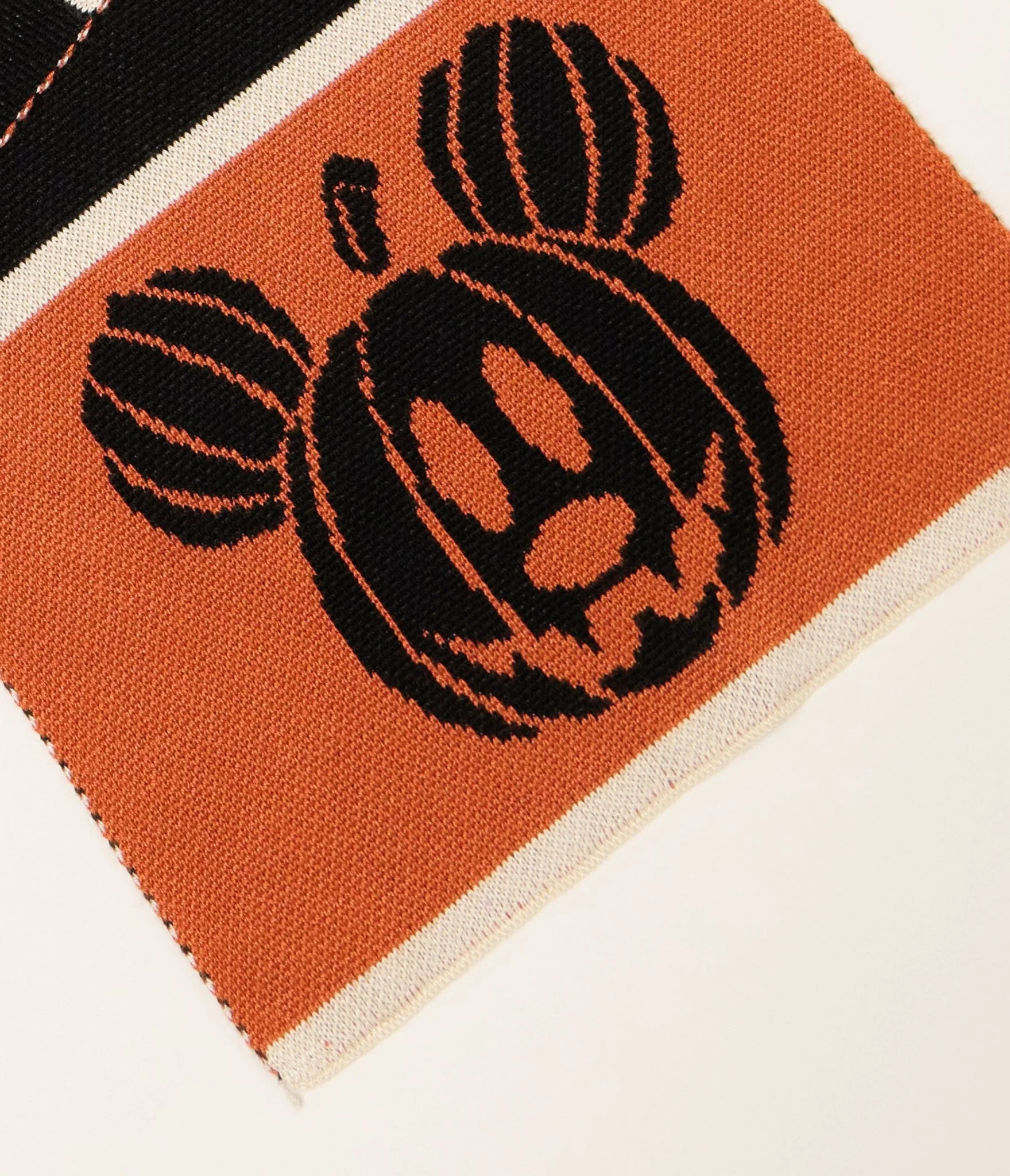 Disney Mickey & Friends Collection by Unique Vintage Mickey Jack-O-Lantern Striped Knit Scarf - Image 3
