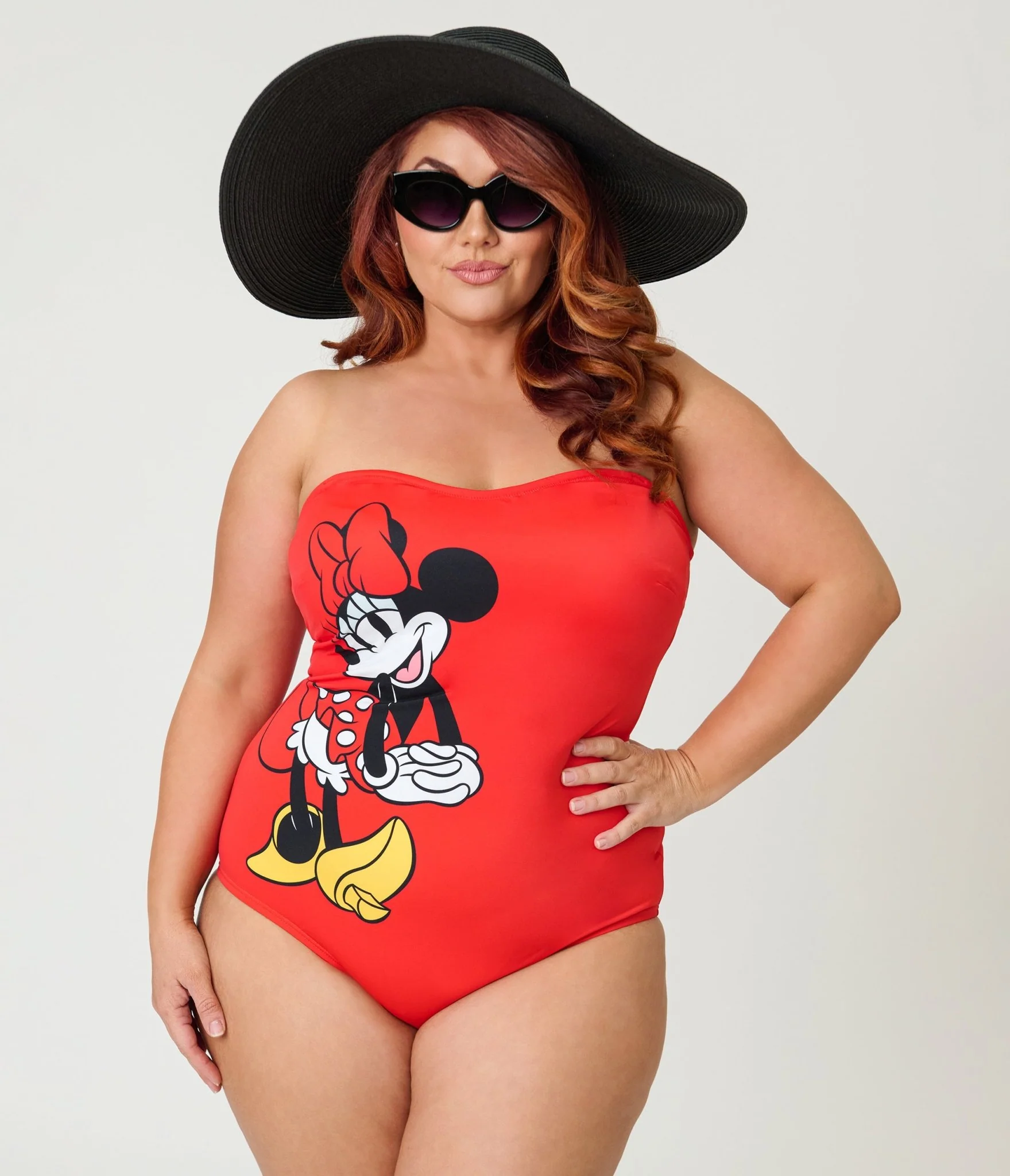 Disney Mickey & Friends Collection by Unique Vintage Plus Size Red Minnie One Piece Swimsuit - Image 4