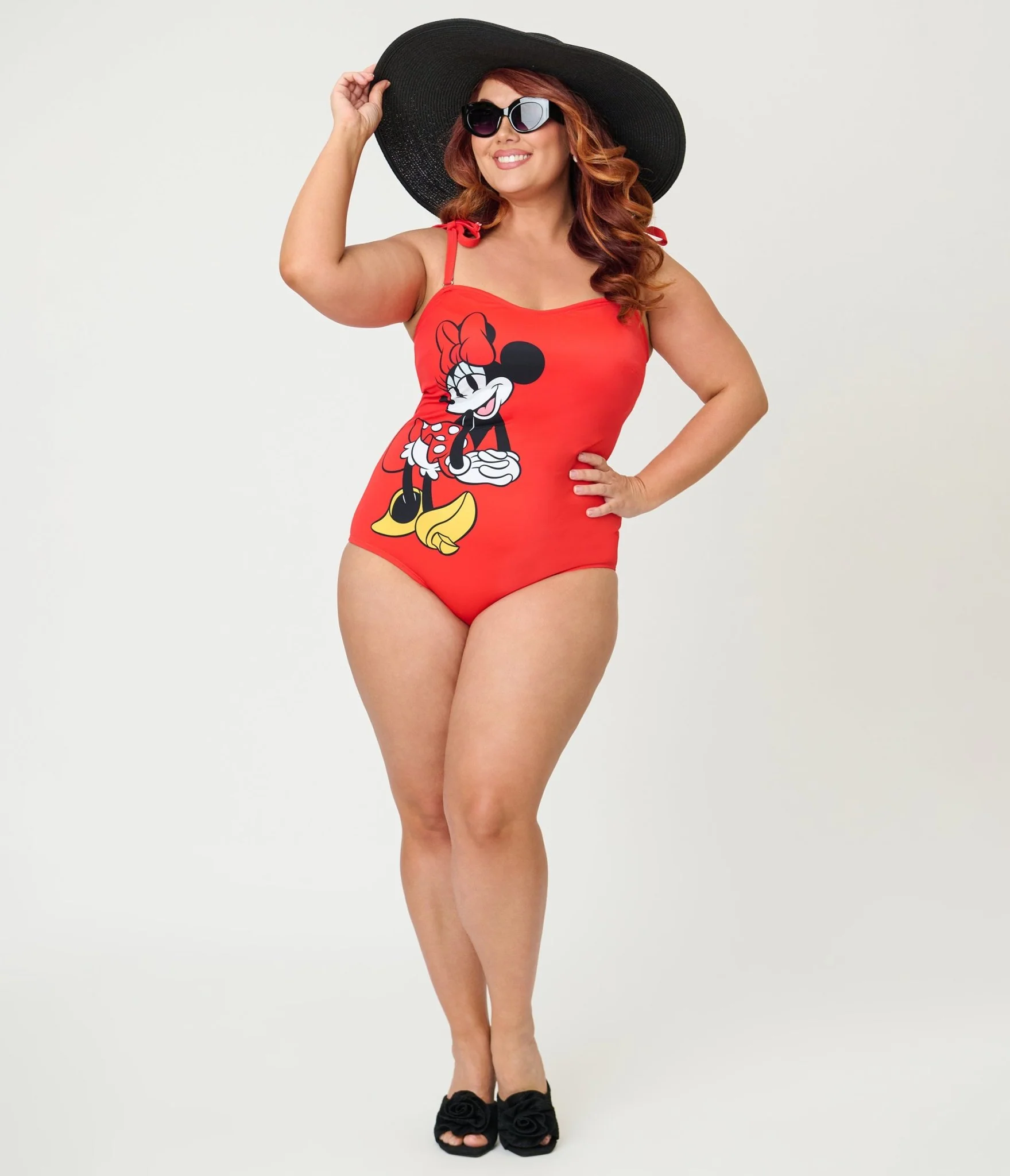 Disney Mickey & Friends Collection by Unique Vintage Plus Size Red Minnie One Piece Swimsuit - Image 5
