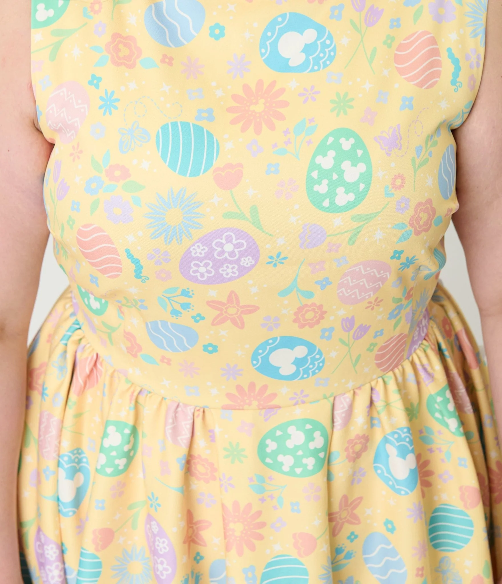 Disney Mickey & Friends Collection by Unique Vintage Plus Size Yellow & Easter Egg Livvie Swing Dress - Image 5
