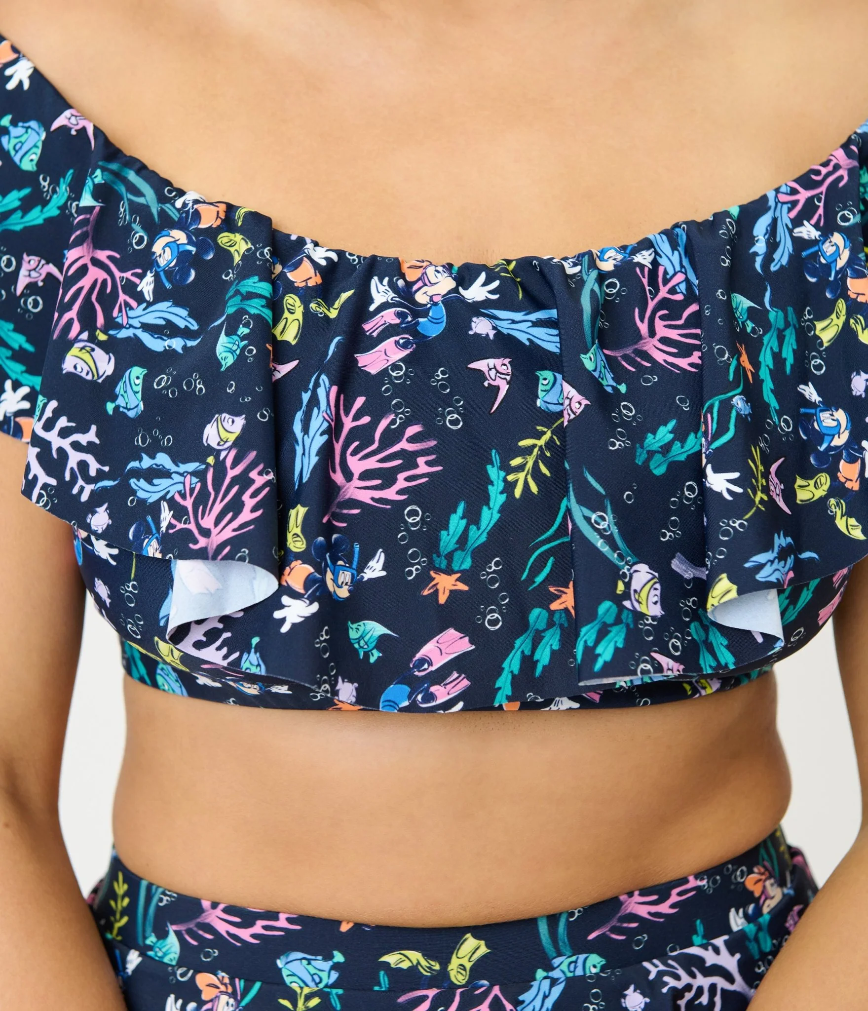 Disney Mickey & Friends Collection by Unique Vintage Scuba Mickey Ramona Swim Top - Image 5