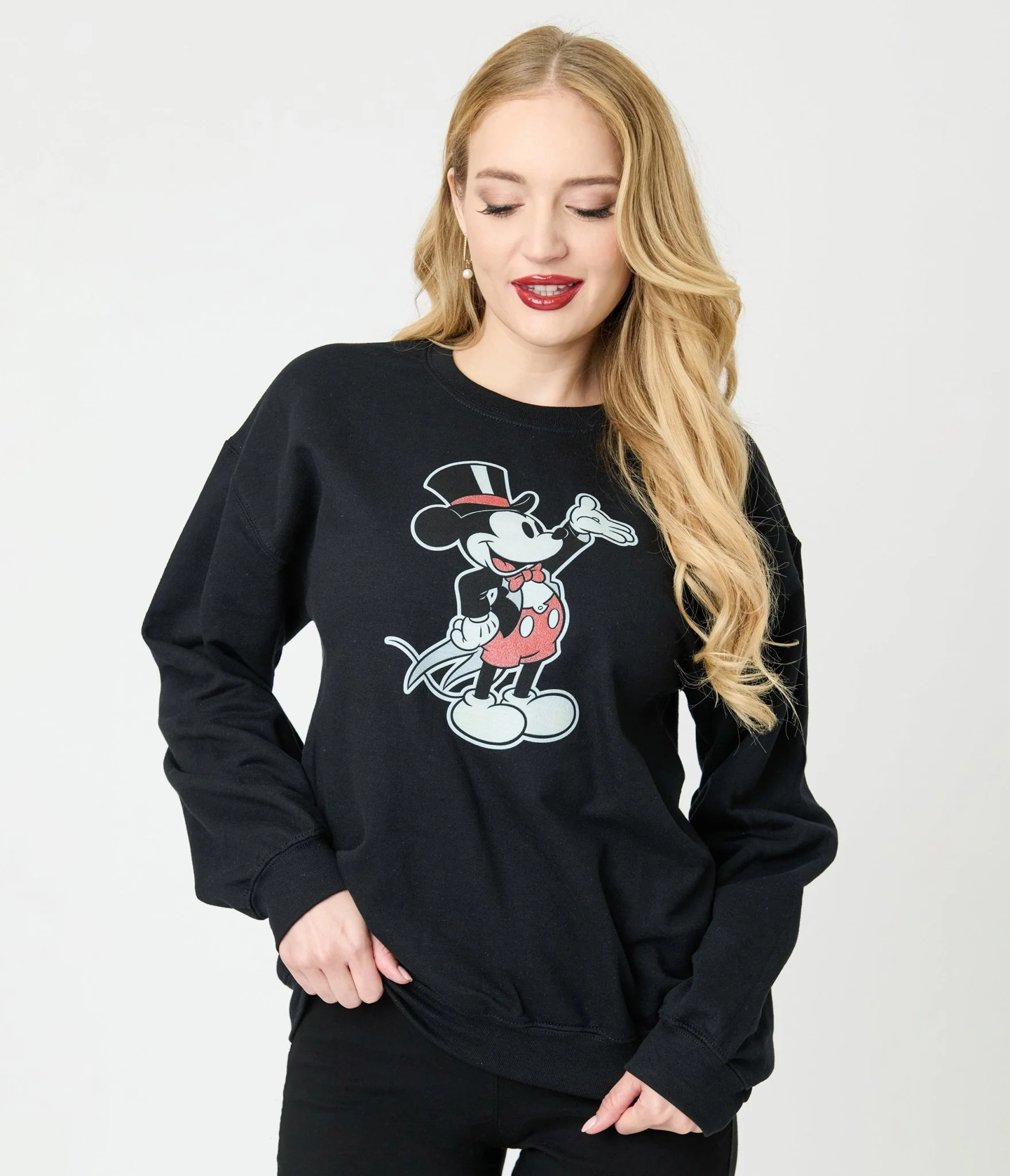 Disney Mickey & Friends Collection by Unique Vintage Top Hat Mickey Unisex Sweatshirt - Image 3