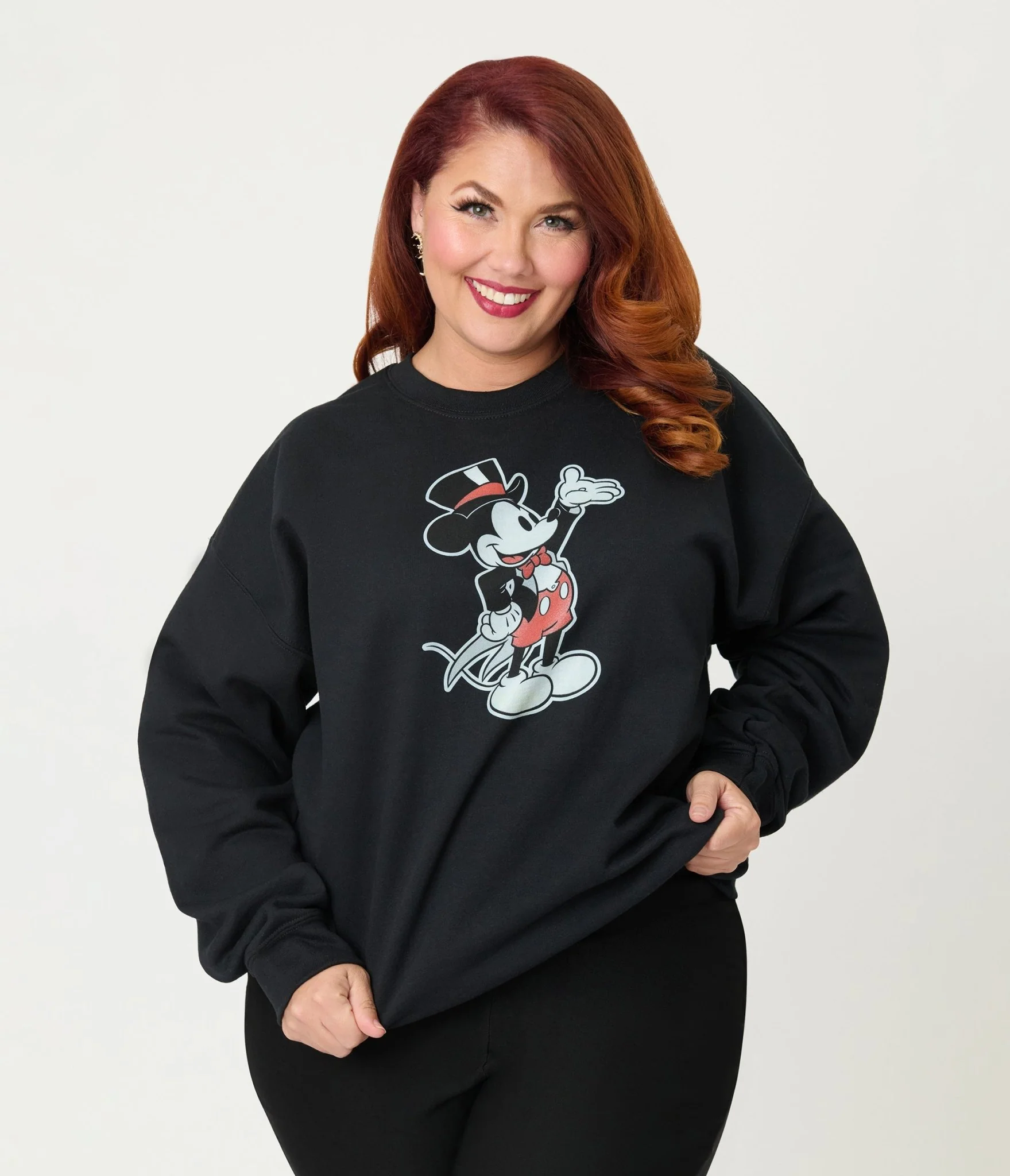 Disney Mickey & Friends Collection by Unique Vintage Top Hat Mickey Unisex Sweatshirt - Image 4