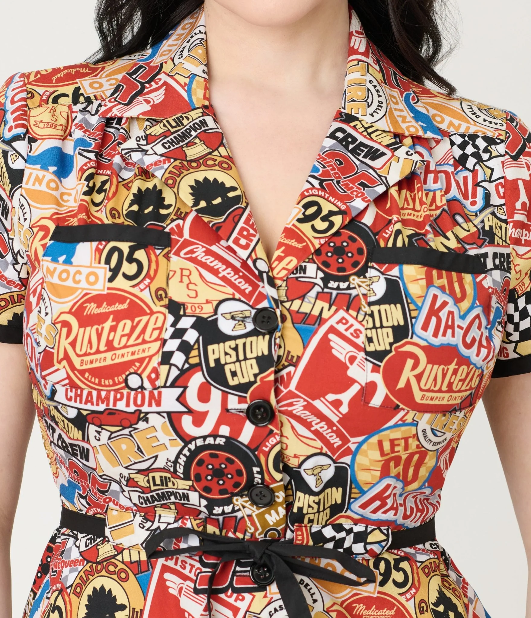 Disney Pixar Cars Collection by Smak Parlour Cars Patches Cotton Fit & Flare Dress - Image 5
