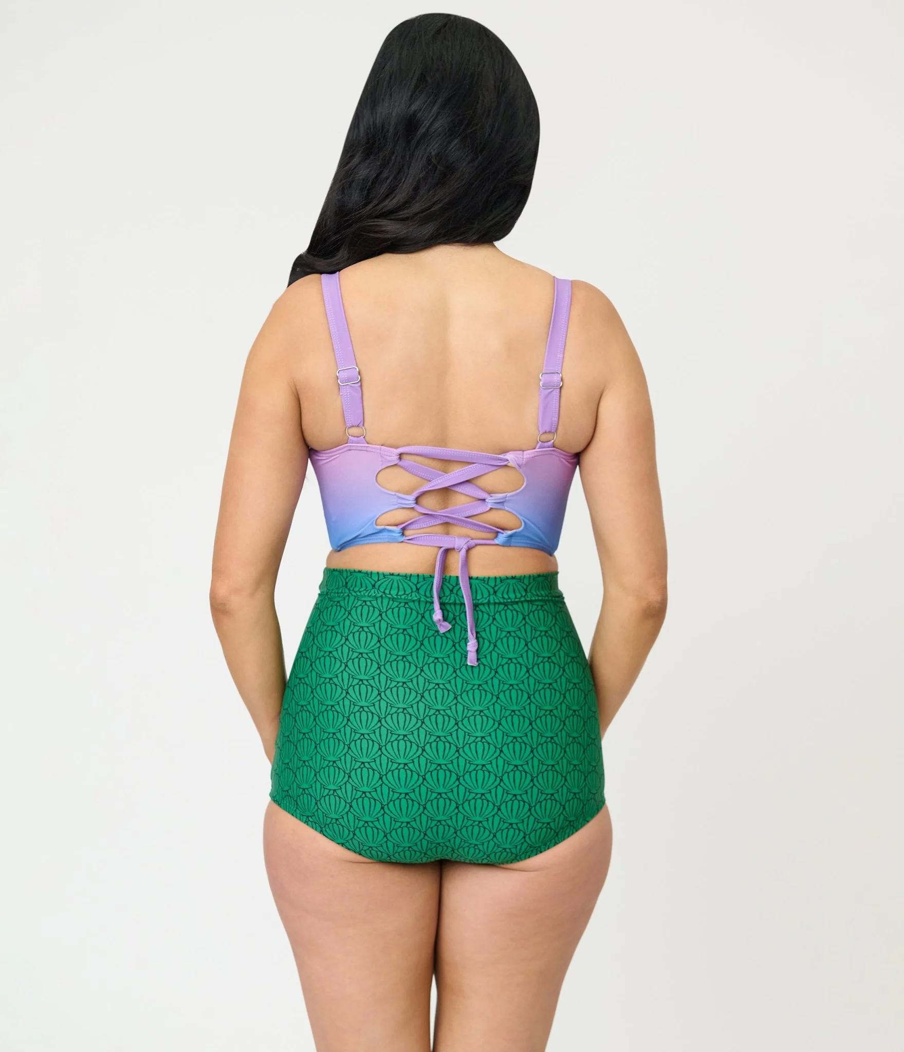 Disney Princess Collection by Unique Vintage Green Ariel Shell Monroe Swim Bottom - Image 3