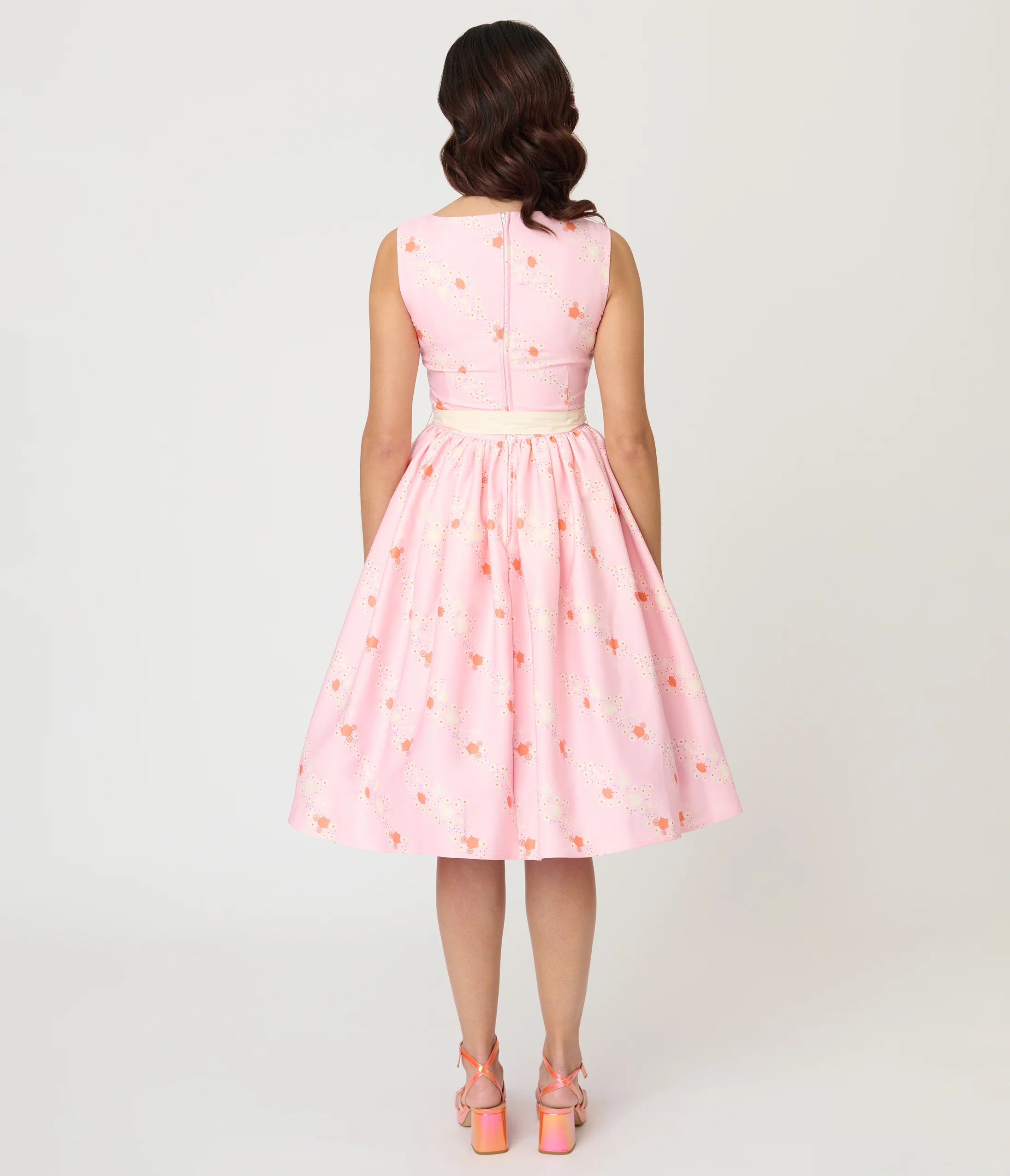 Disney Princess Collection by Unique Vintage Pink Princess Sleeveless Swing Dress - Image 2