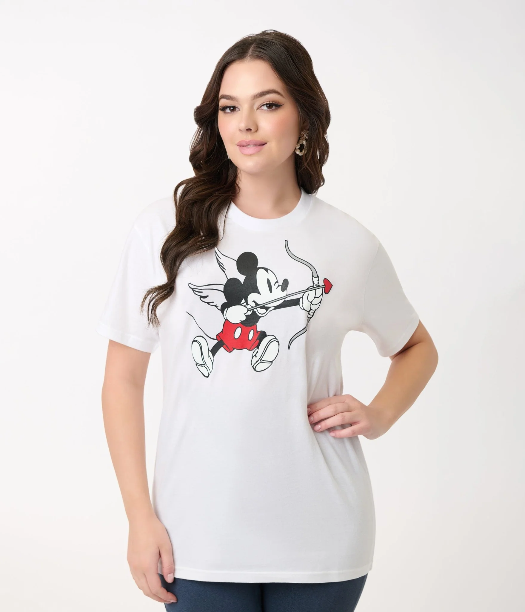 Disney Valentine's Day Collection by Unique Vintage Cupid Mickey Unisex Graphic Tee - Image 3