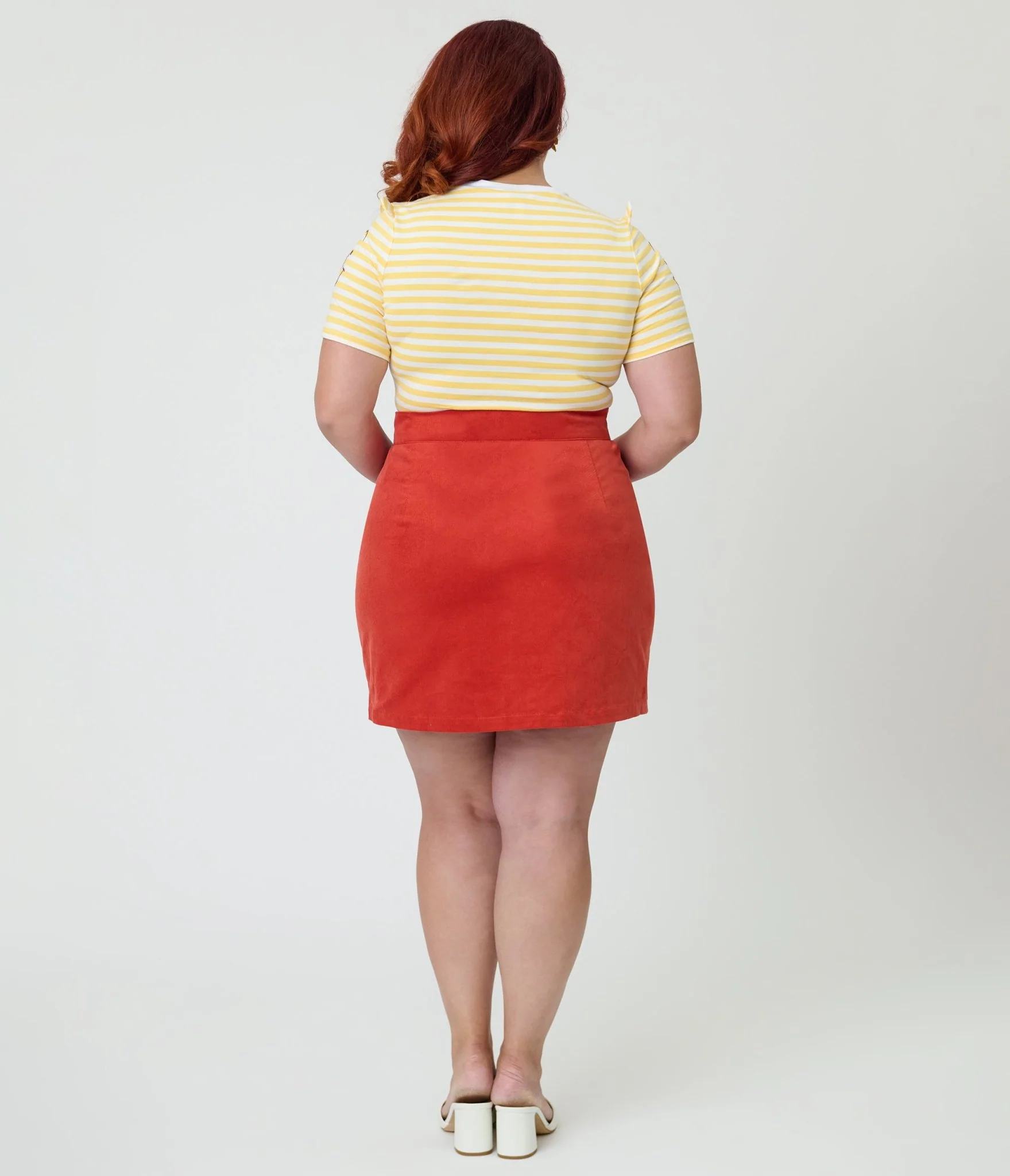 Disney Winnie the Pooh Collection by Smak Parlour Plus Size Red Embroidered Pocket Mini Skirt - Image 3