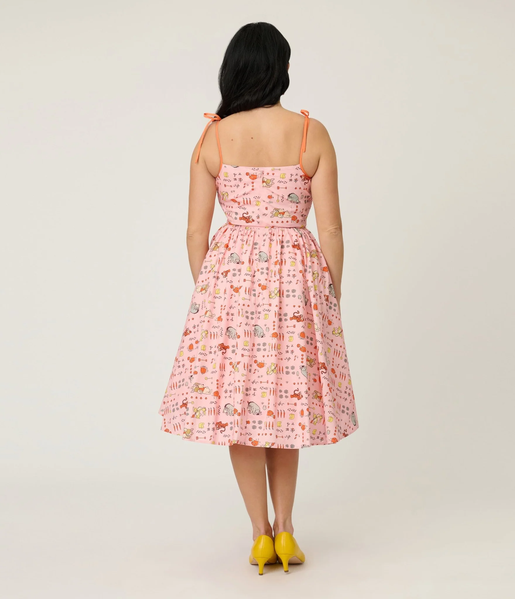 Disney Winnie the Pooh x Unique Vintage Pooh Farm Cotton Swing Dress - Image 2