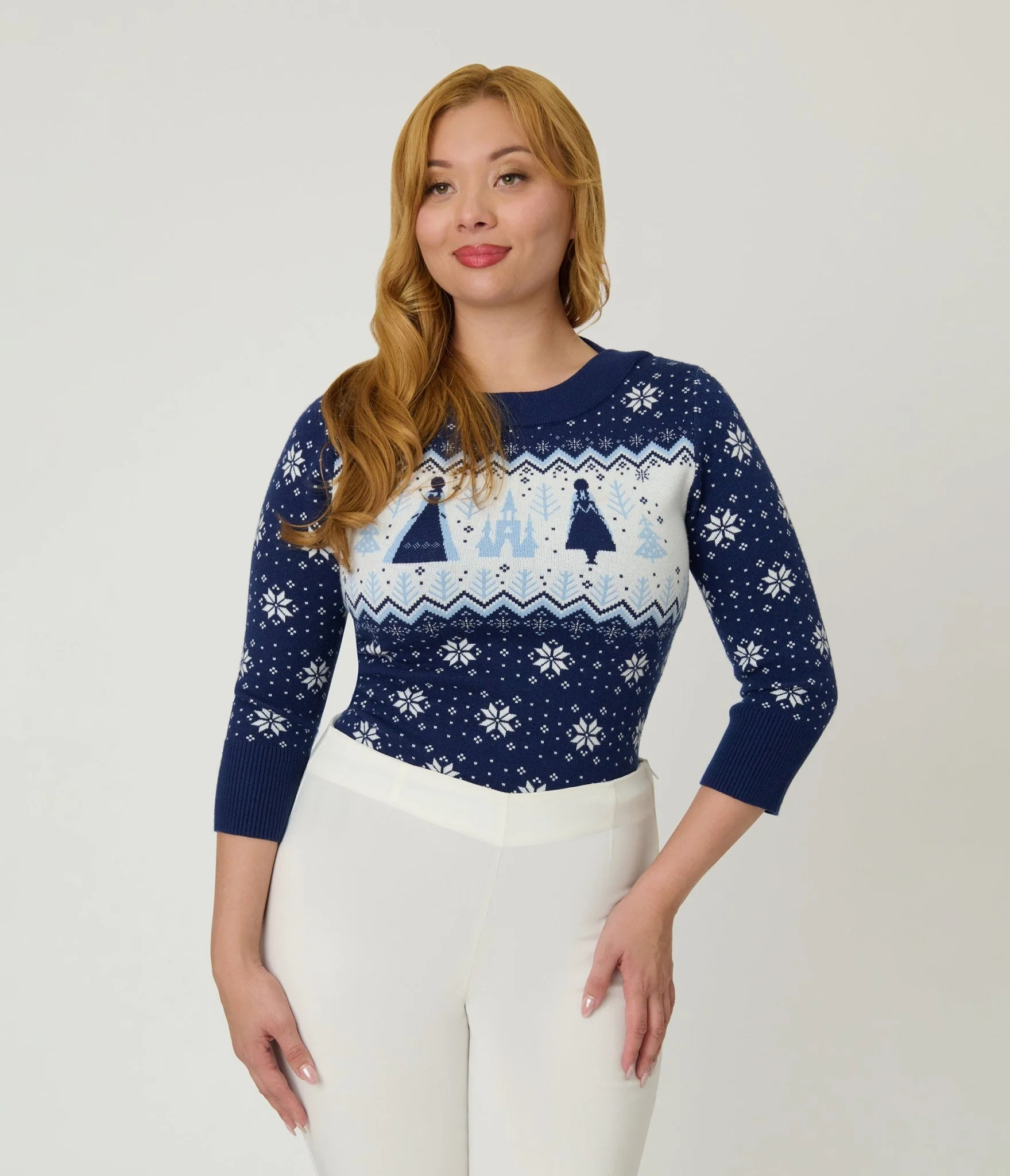 Disney's Frozen Collection by Unique Vintage Elsa & Anna Fair Isle Minou Sweater