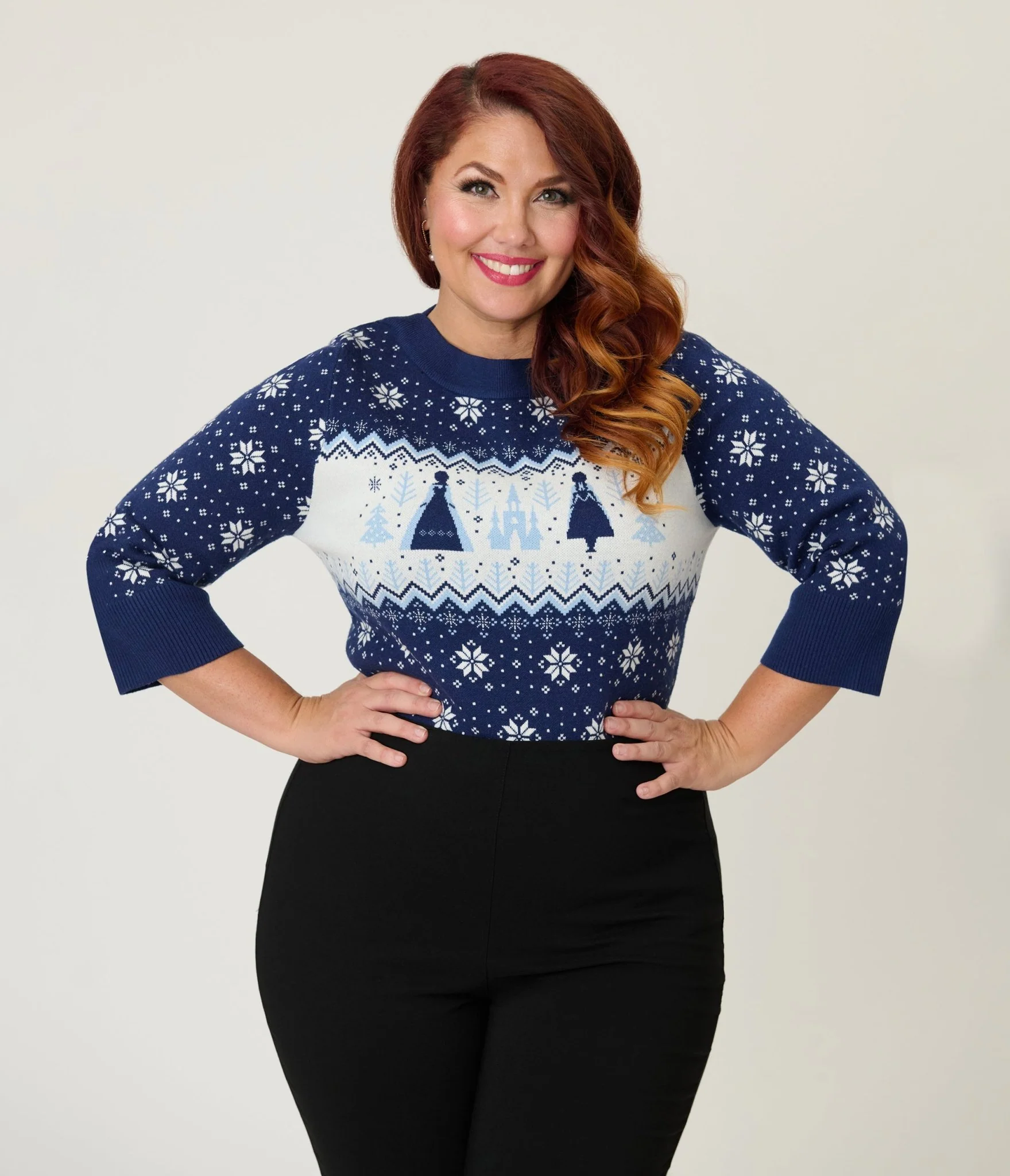 Disney's Frozen Collection by Unique Vintage Plus Size Elsa & Anna Fair Isle Minou Sweater