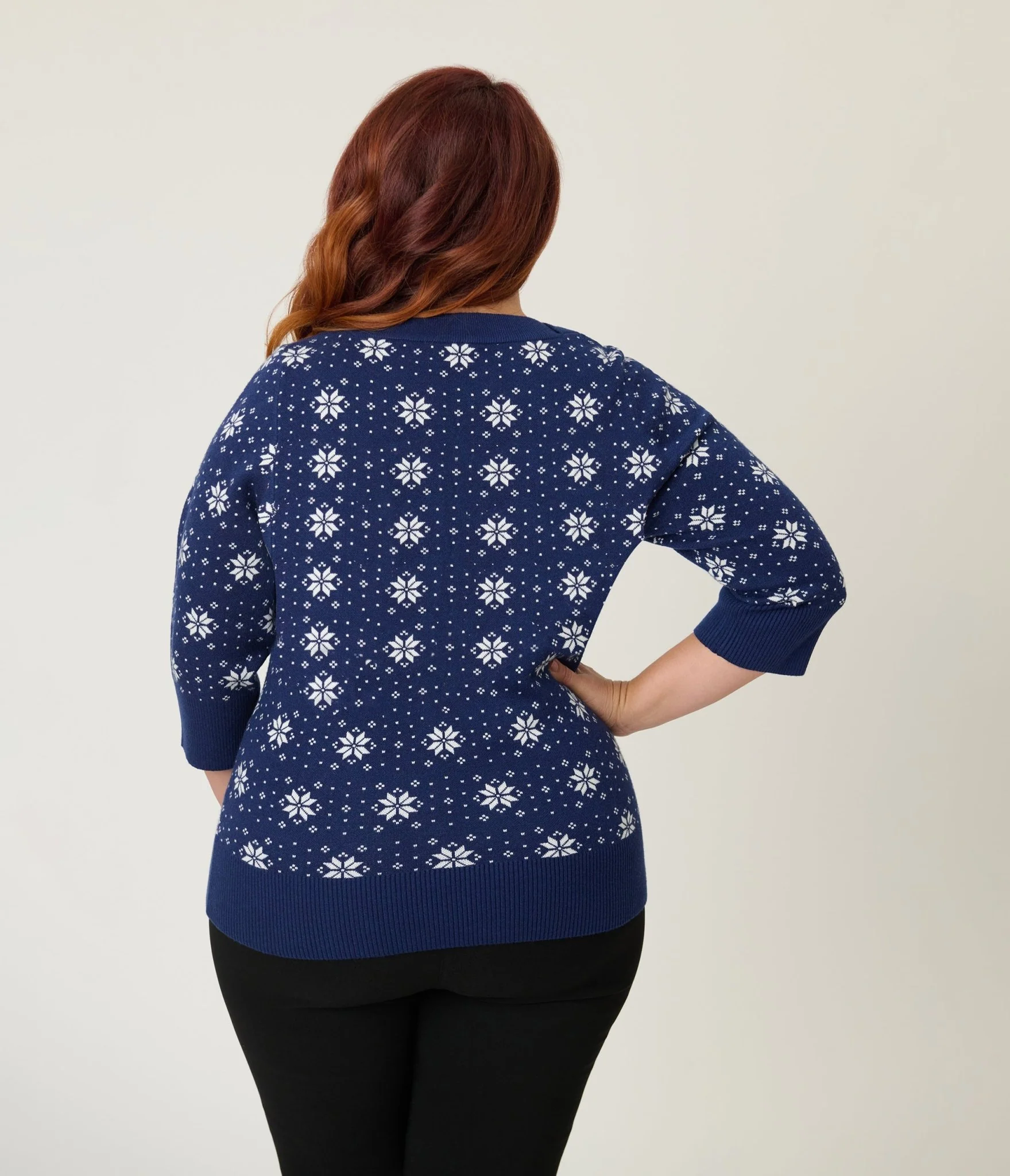 Disney's Frozen Collection by Unique Vintage Plus Size Elsa & Anna Fair Isle Minou Sweater - Image 2