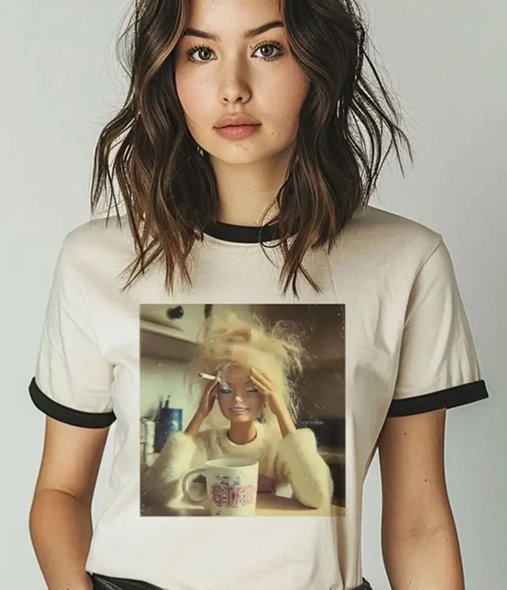 Doll Face Hot Mess Unisex Ringer Graphic Tee