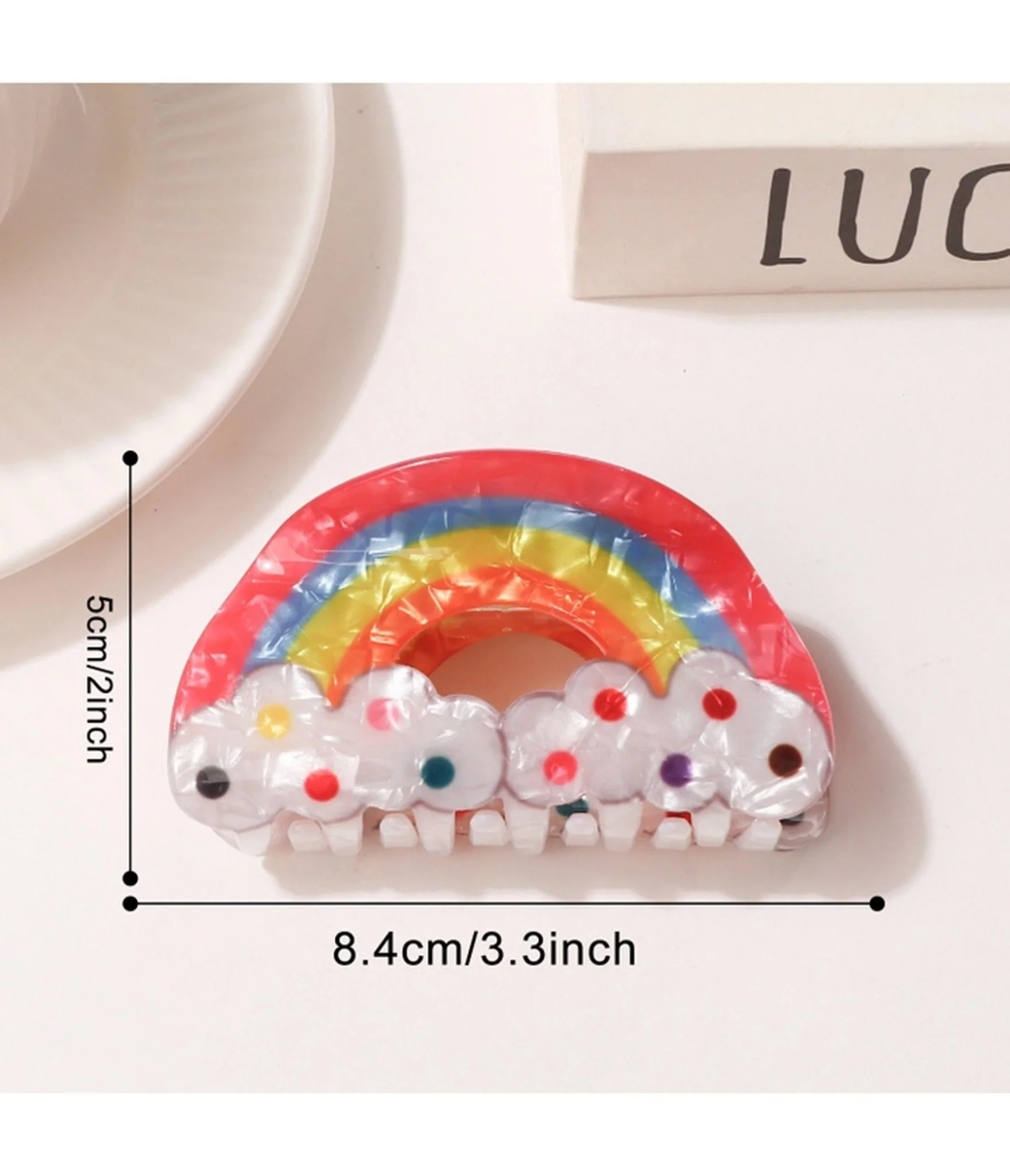 Dreamy Rainbow Cloud Hair Claw Clip